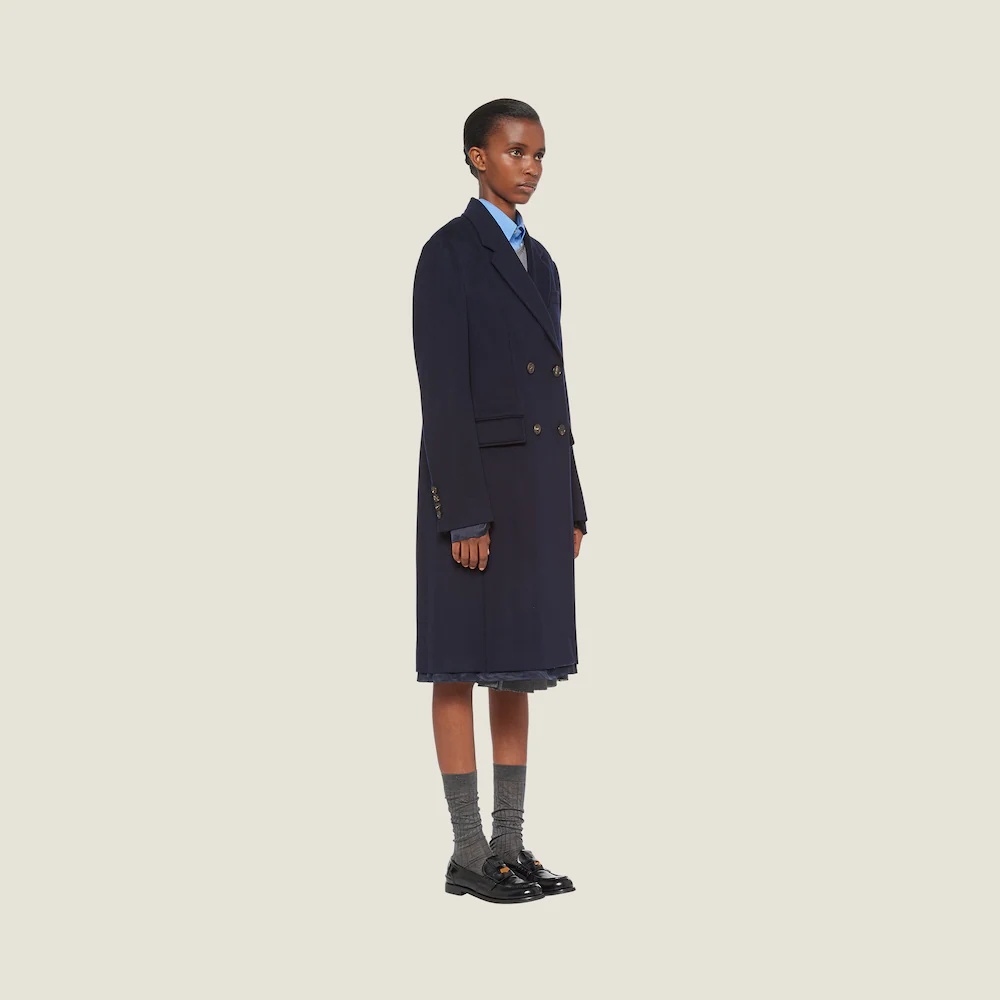 Double-breasted velour coat - 4