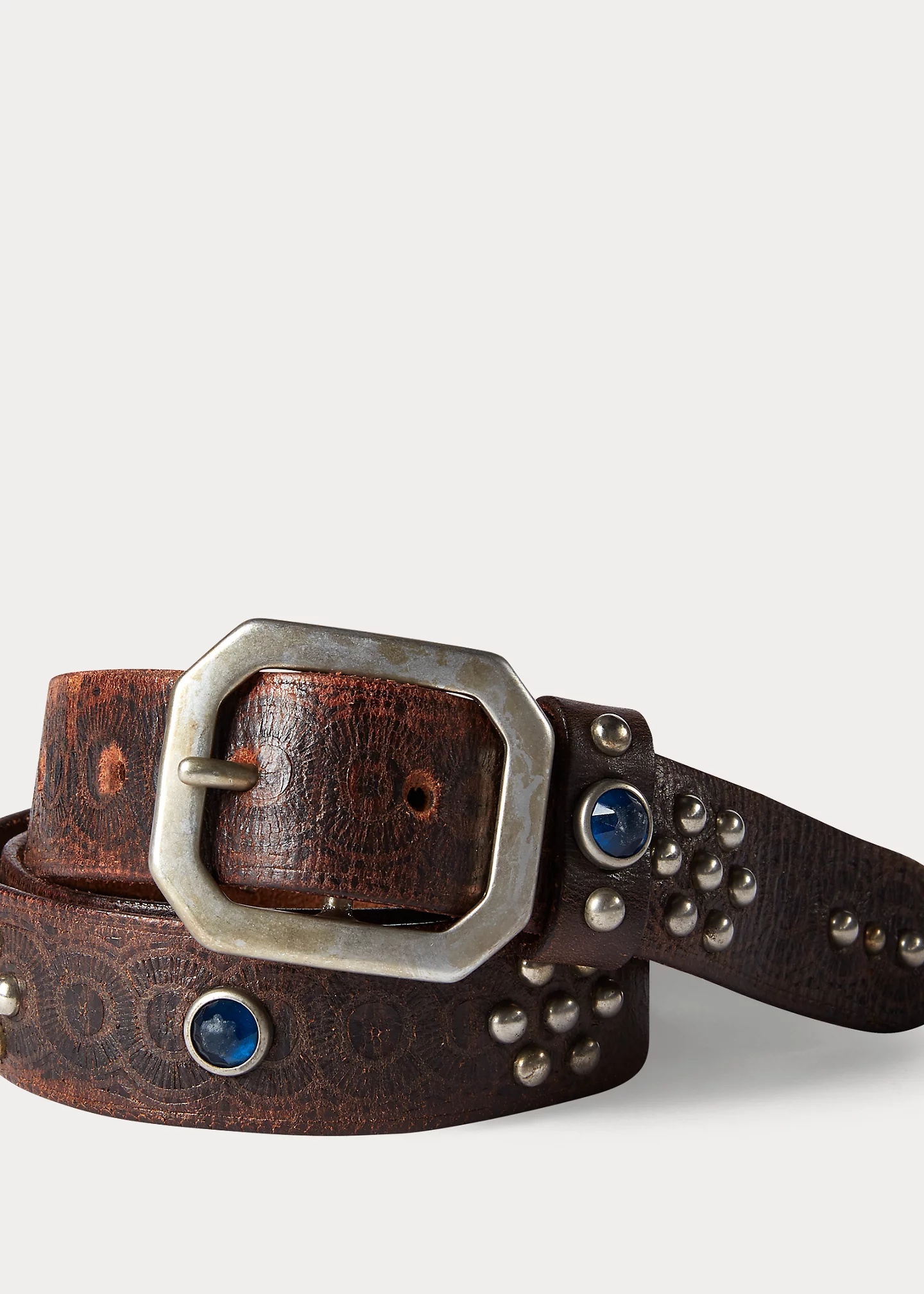 RRL by Ralph Lauren Studded Leather Belt | REVERSIBLE