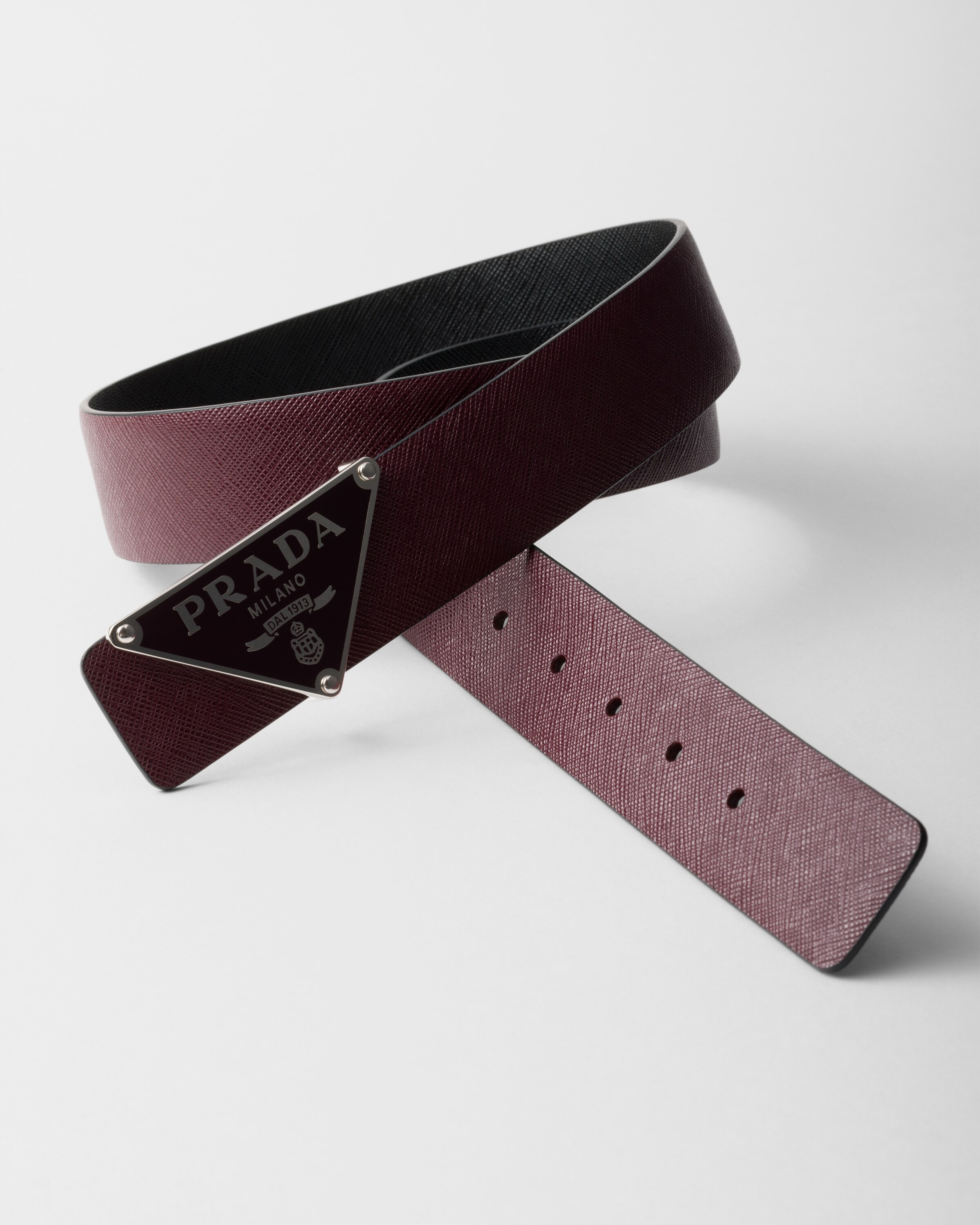 Reversible Saffiano leather belt strap - 2