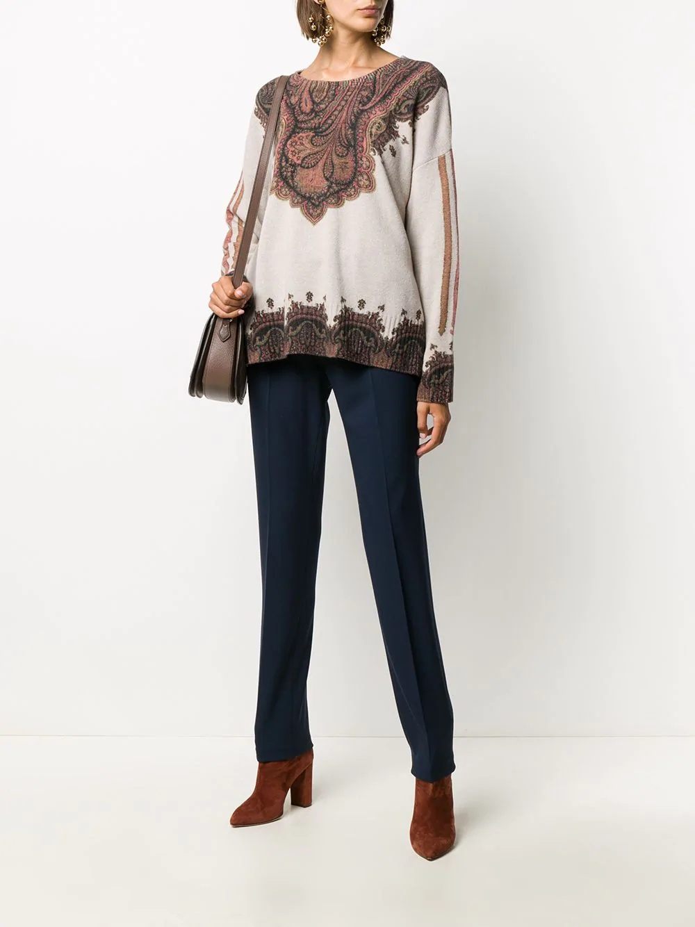 paisley-print  knitted top  - 2