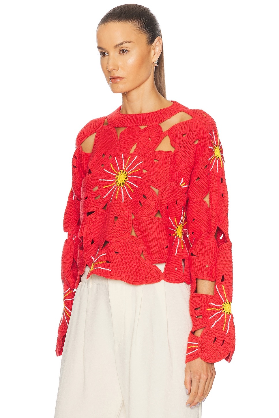 Flower Pullover Sweater - 3