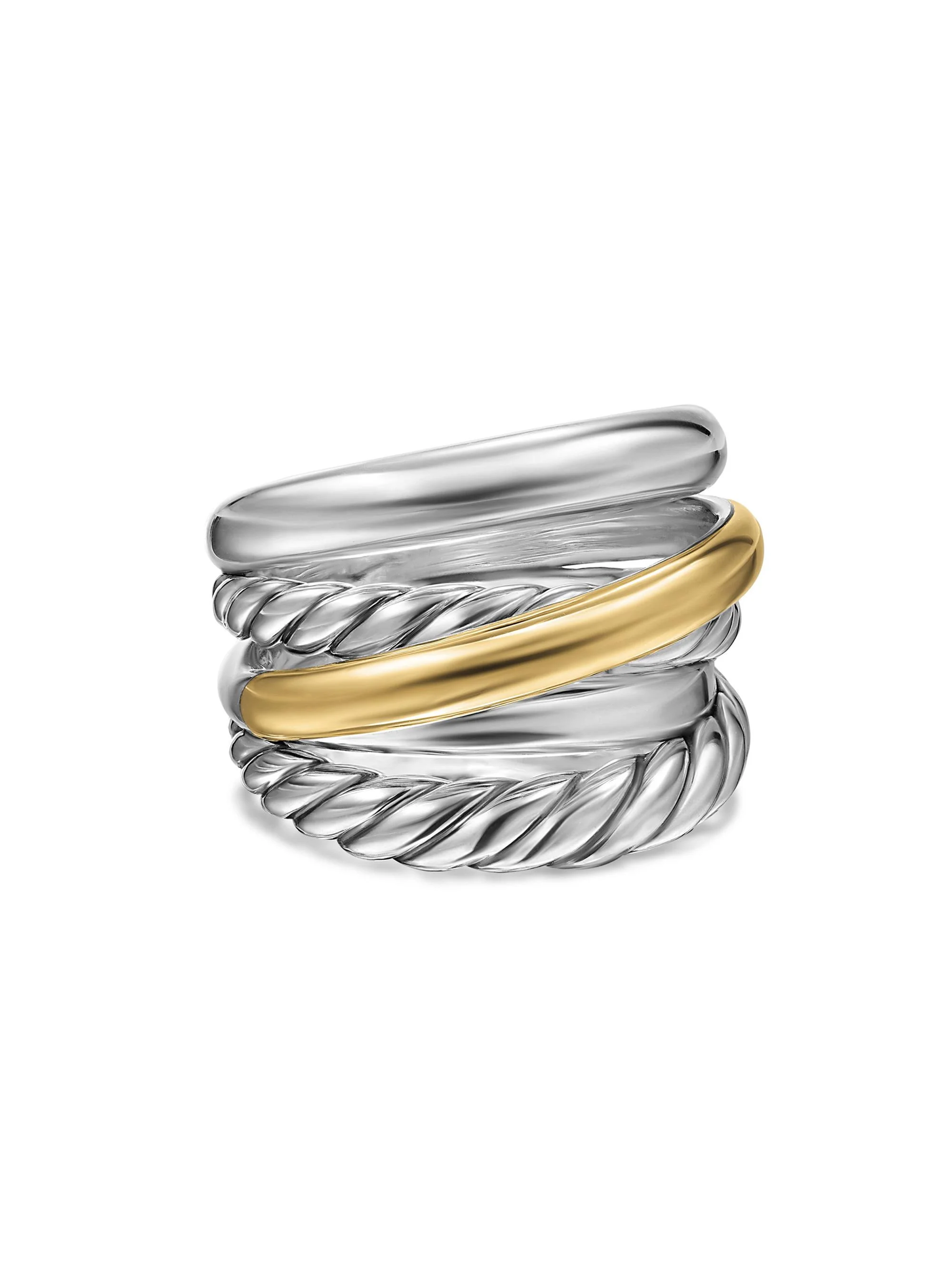 Women's Crossover Five Row Ring in Sterling Silver - Silver - 1