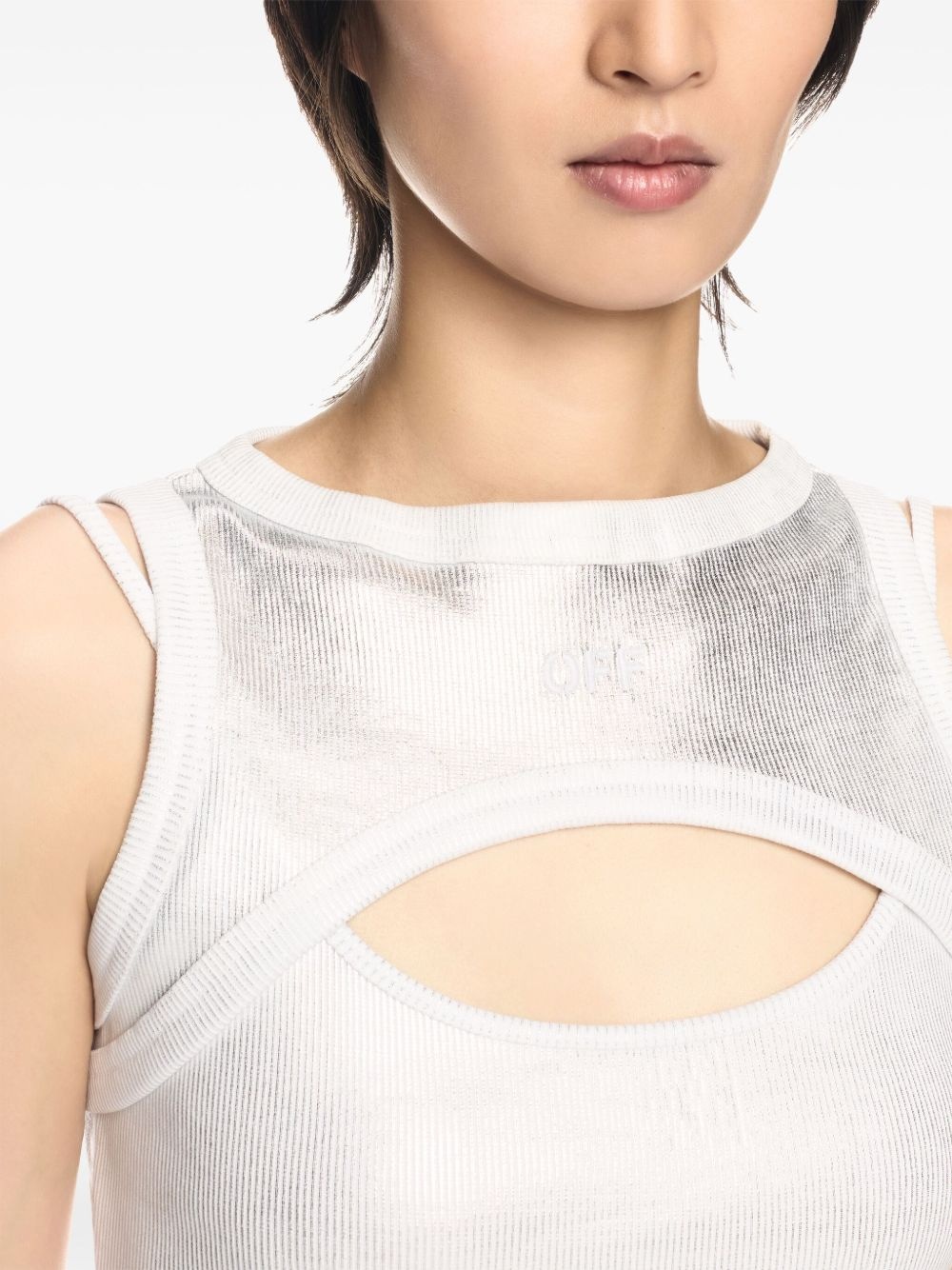 coated ribbed mini dresss - 5