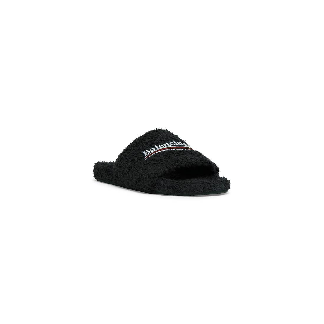 furry slide sandal in soft towel - 2