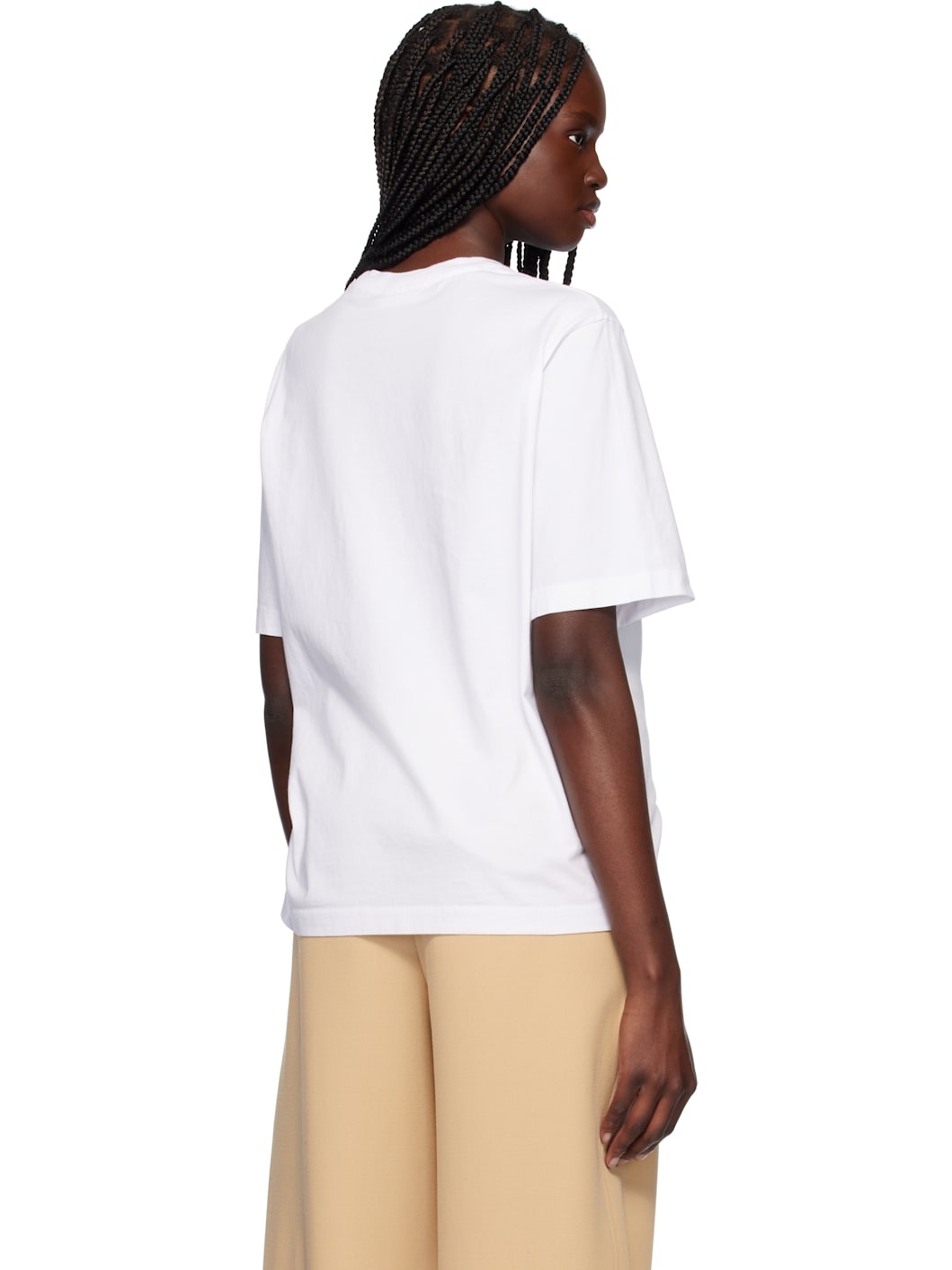 White Baby Fox Patch Comfort T-shirt - 3
