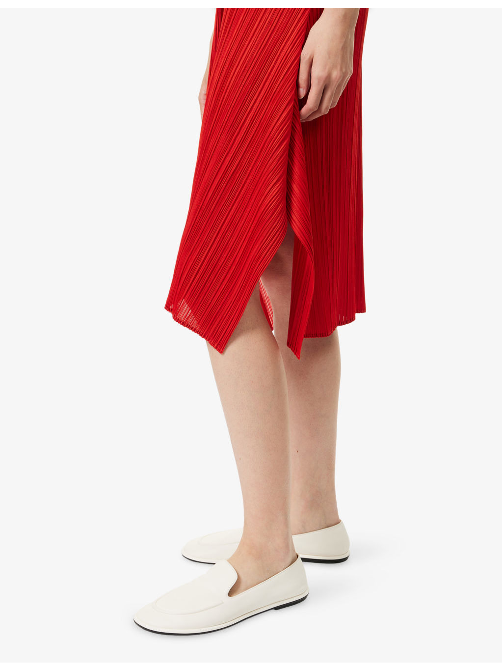 Sleeveless Pleated Knitted Midi Dress - 5