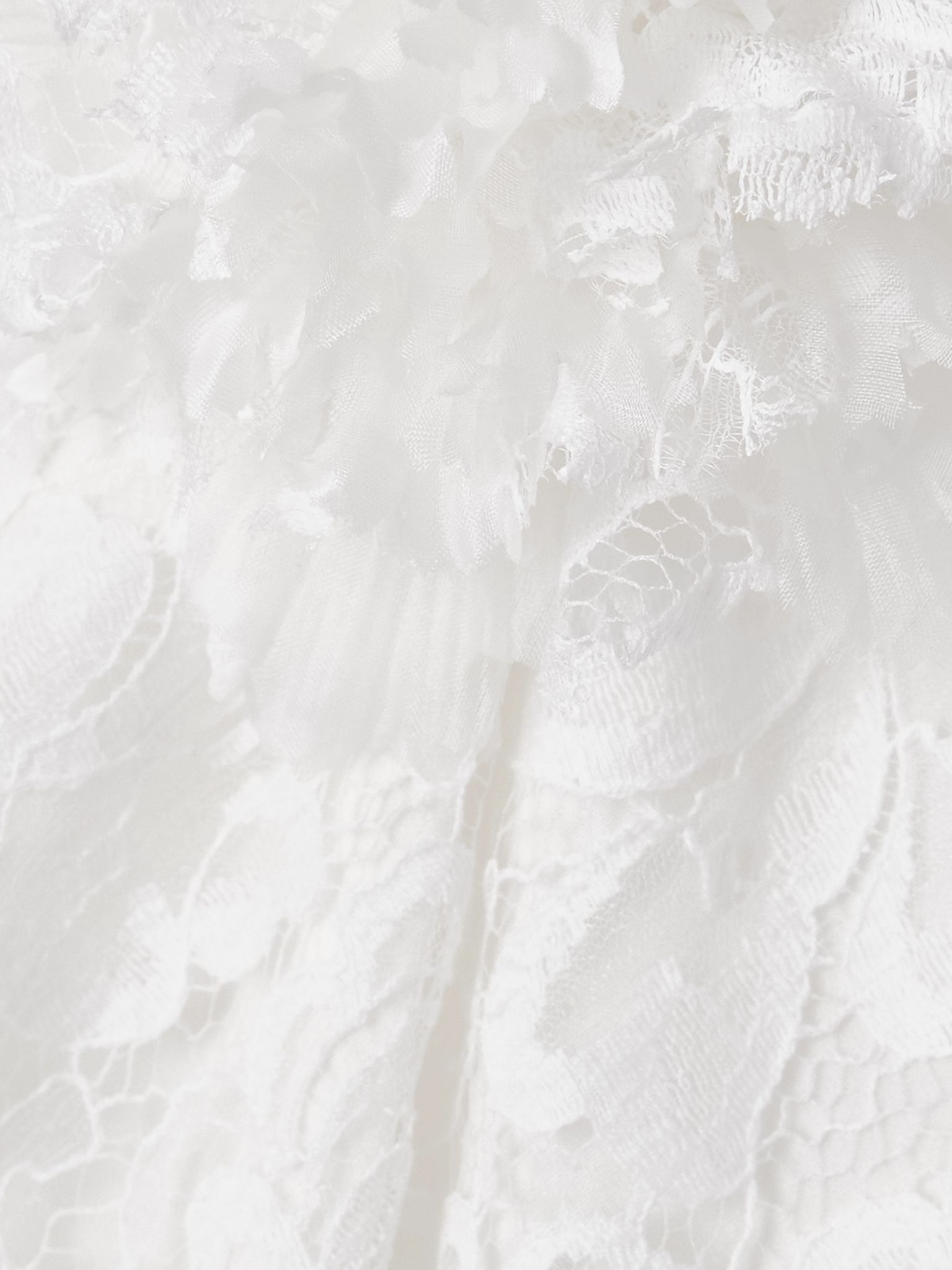 Appliquéd organic cotton-blend lace gown White - 4
