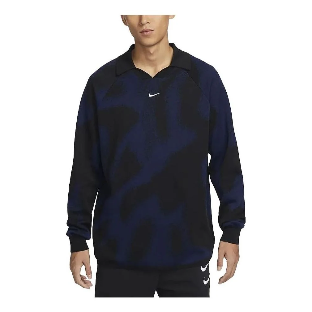 Nike Culture Knit Long-Sleeve Soccer Sweater 'Navy' FD7285-410 - 1