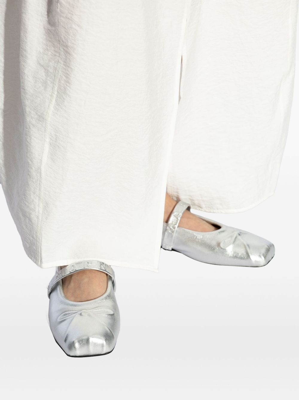 metallic ballerina shoes - 6