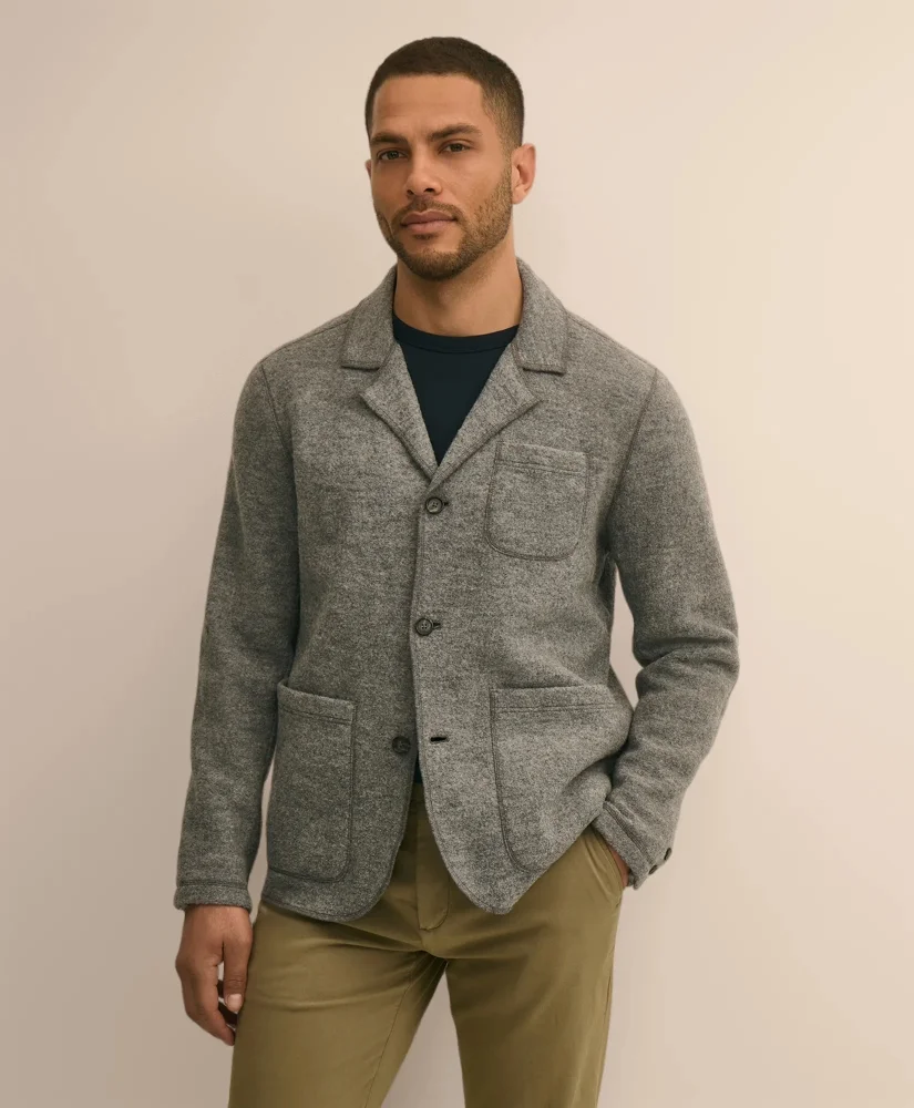 Wool Blazer Sweater Jacket - 1