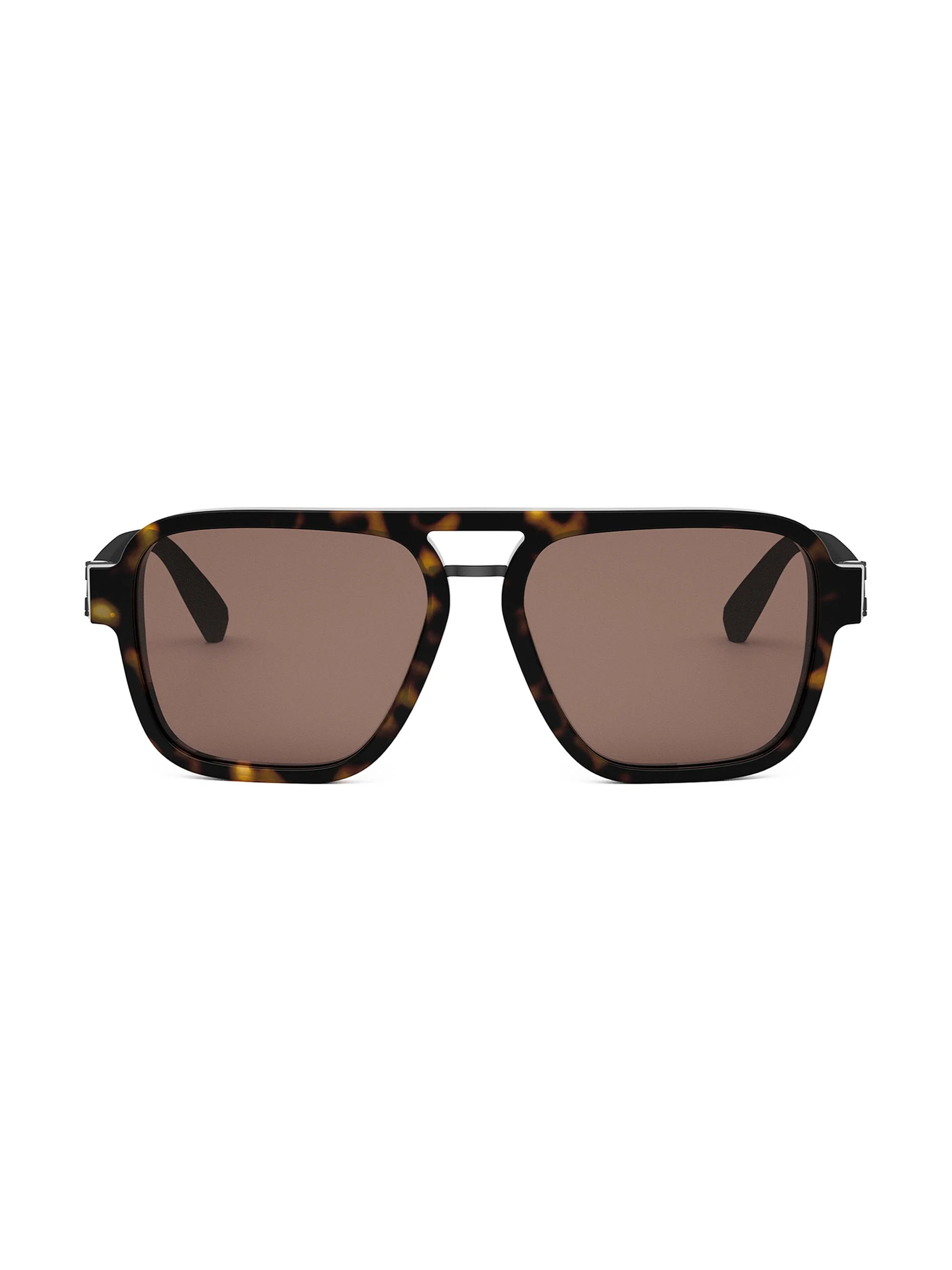 Men's Aluminium 56MM Tortoiseshell Square Sunglasses - Dark Havana Brown - 1