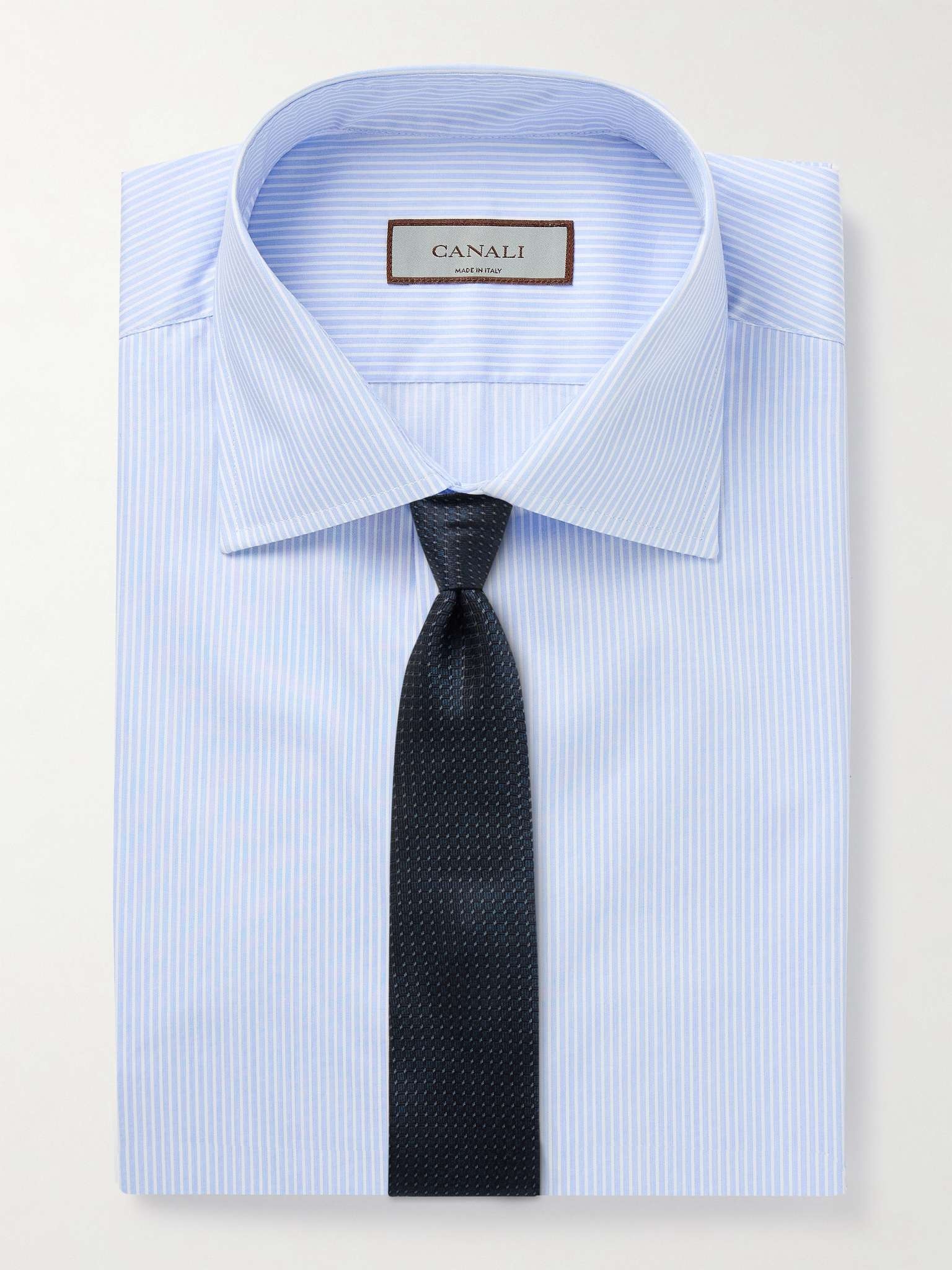 Cutaway-Collar Striped Cotton-Twill Shirt - 3