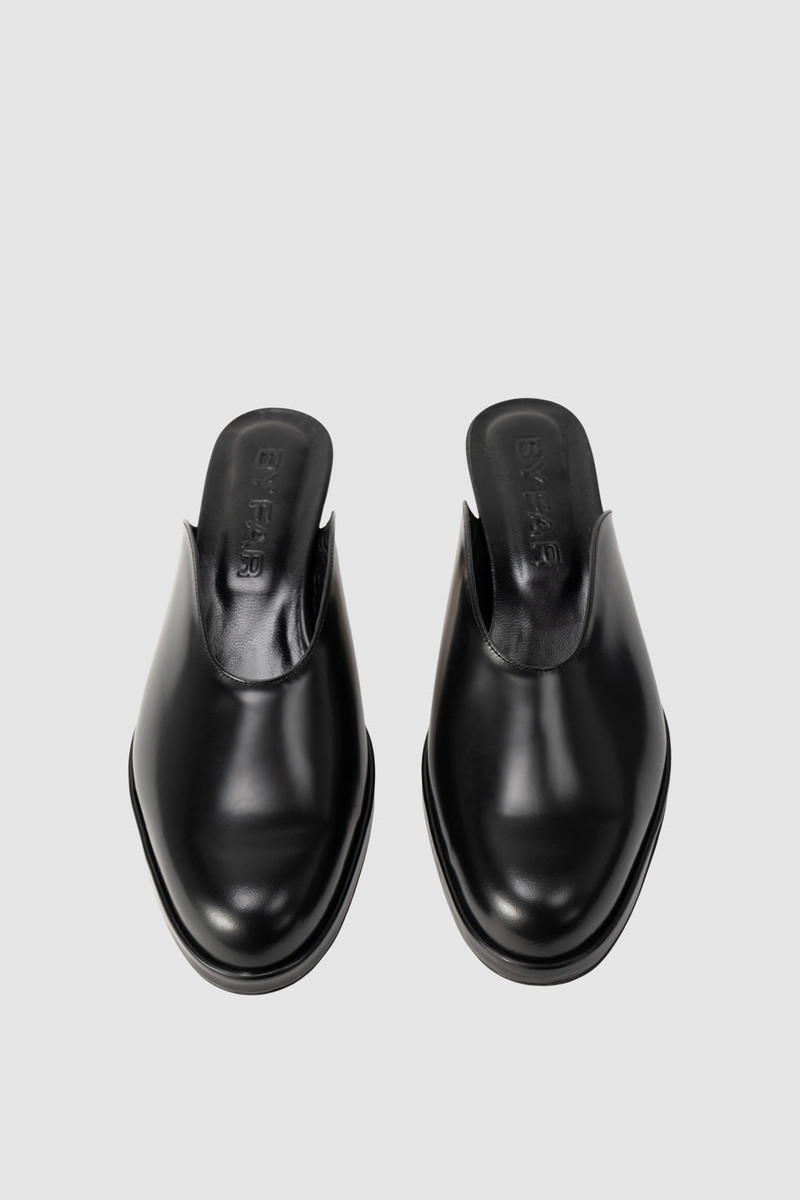 Babylady Black Semi Patent Leather Slip-On Mule 3