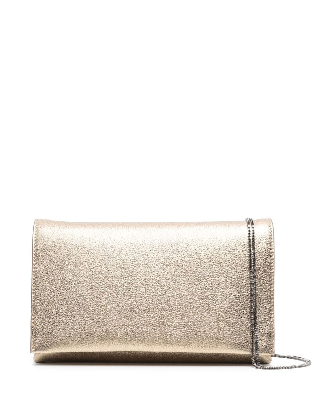 metallic foldover clutch bag - 1