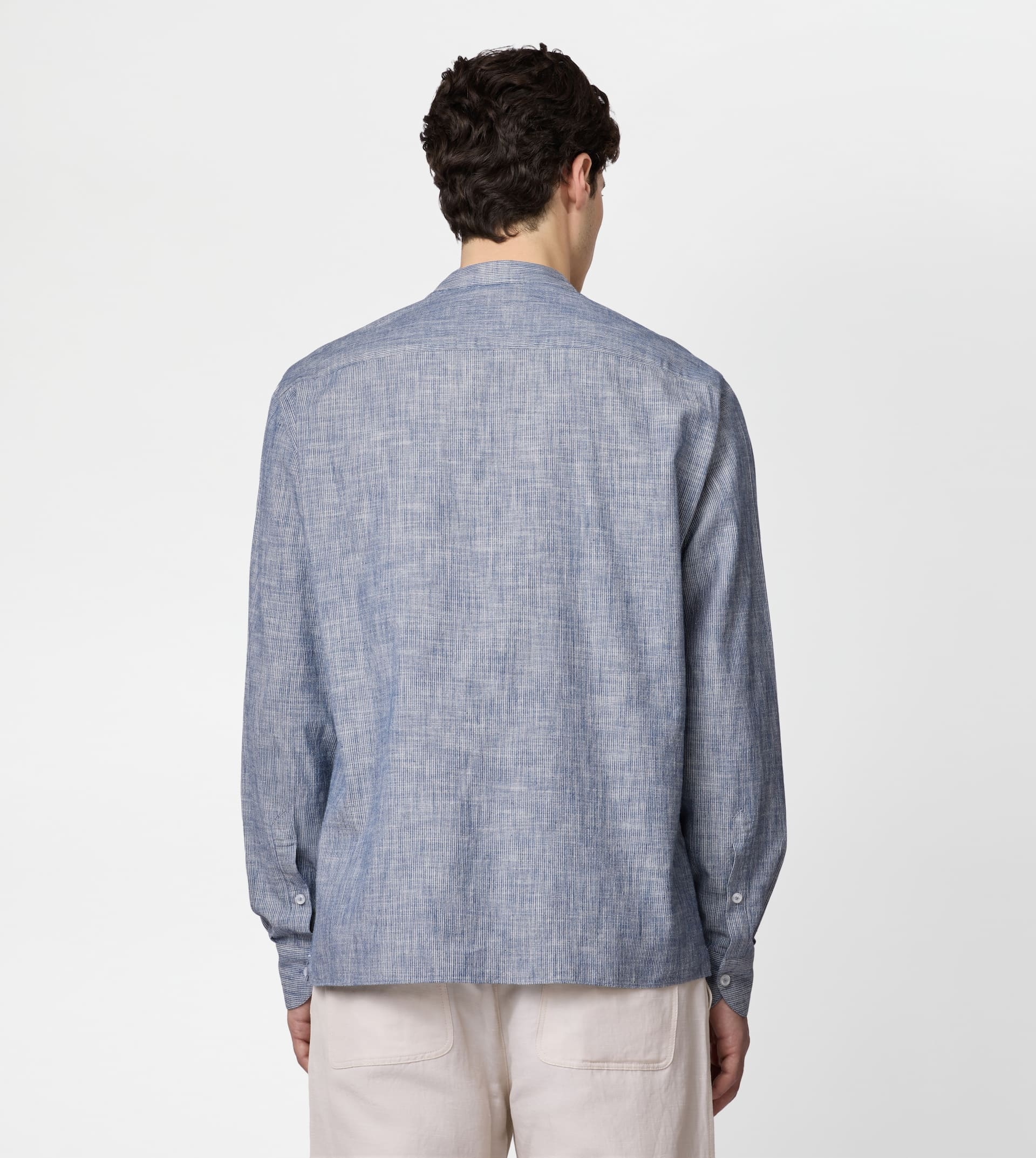 SHIRT IN COTTON - BLUE - 4