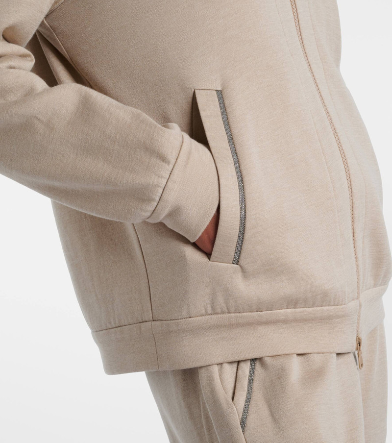 Monili cotton and silk-blend hoodie 5