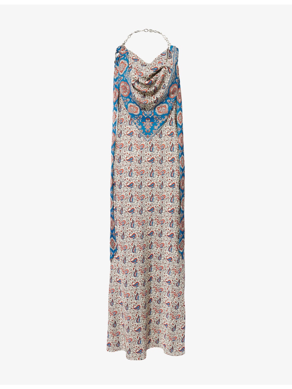 Chain Draped Woven Maxi Dress - 1