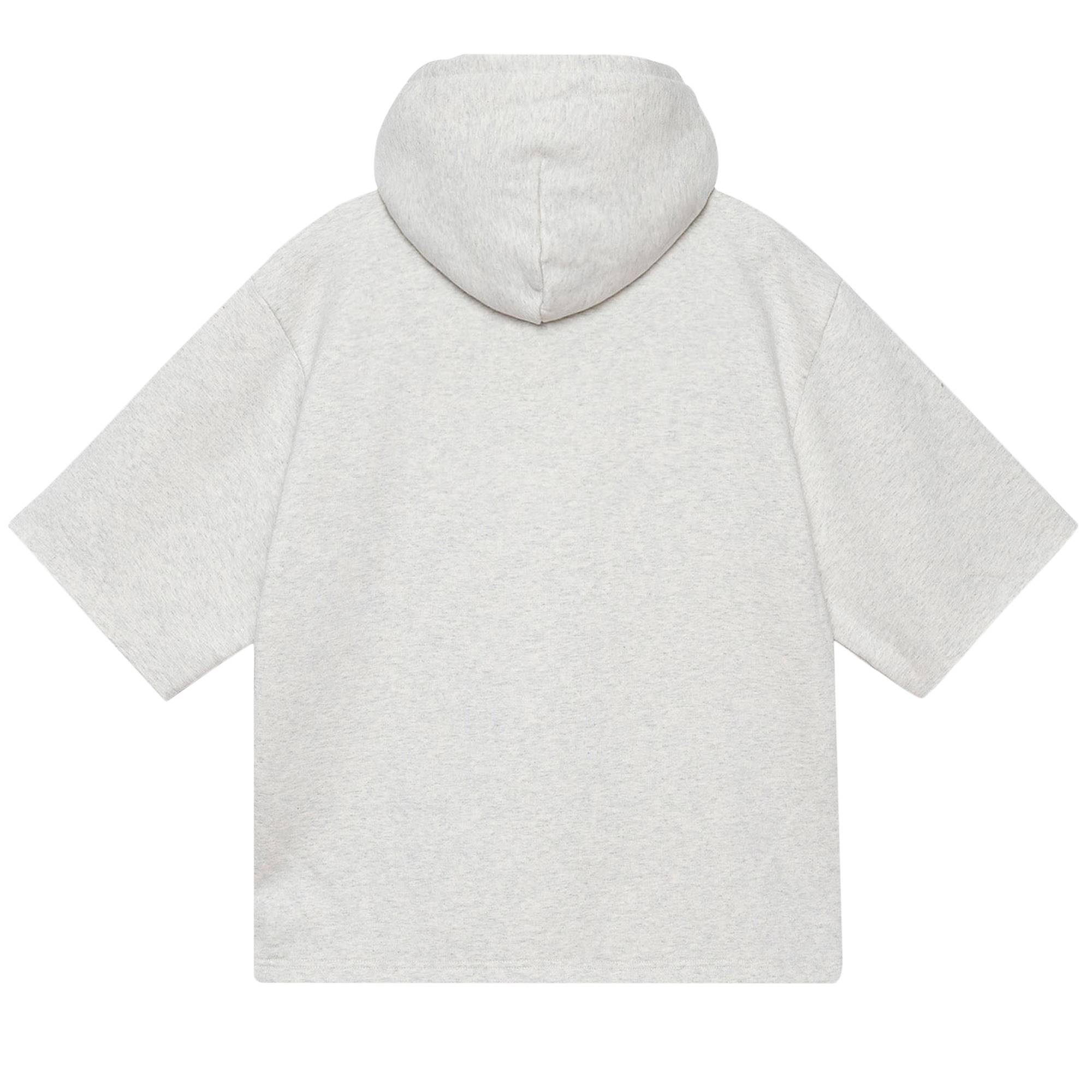 Stussy Short-Sleeve Boxy Cropped Hoodie 'Ash Heather' - 2