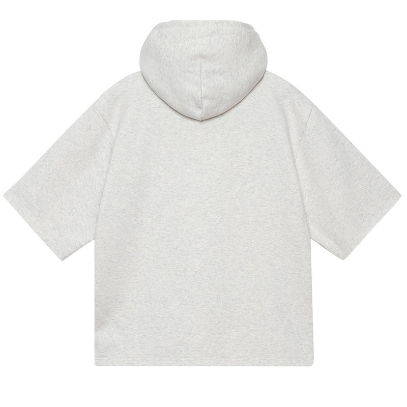 Stüssy Stussy Short-Sleeve Boxy Cropped Hoodie 'Ash Heather' outlook