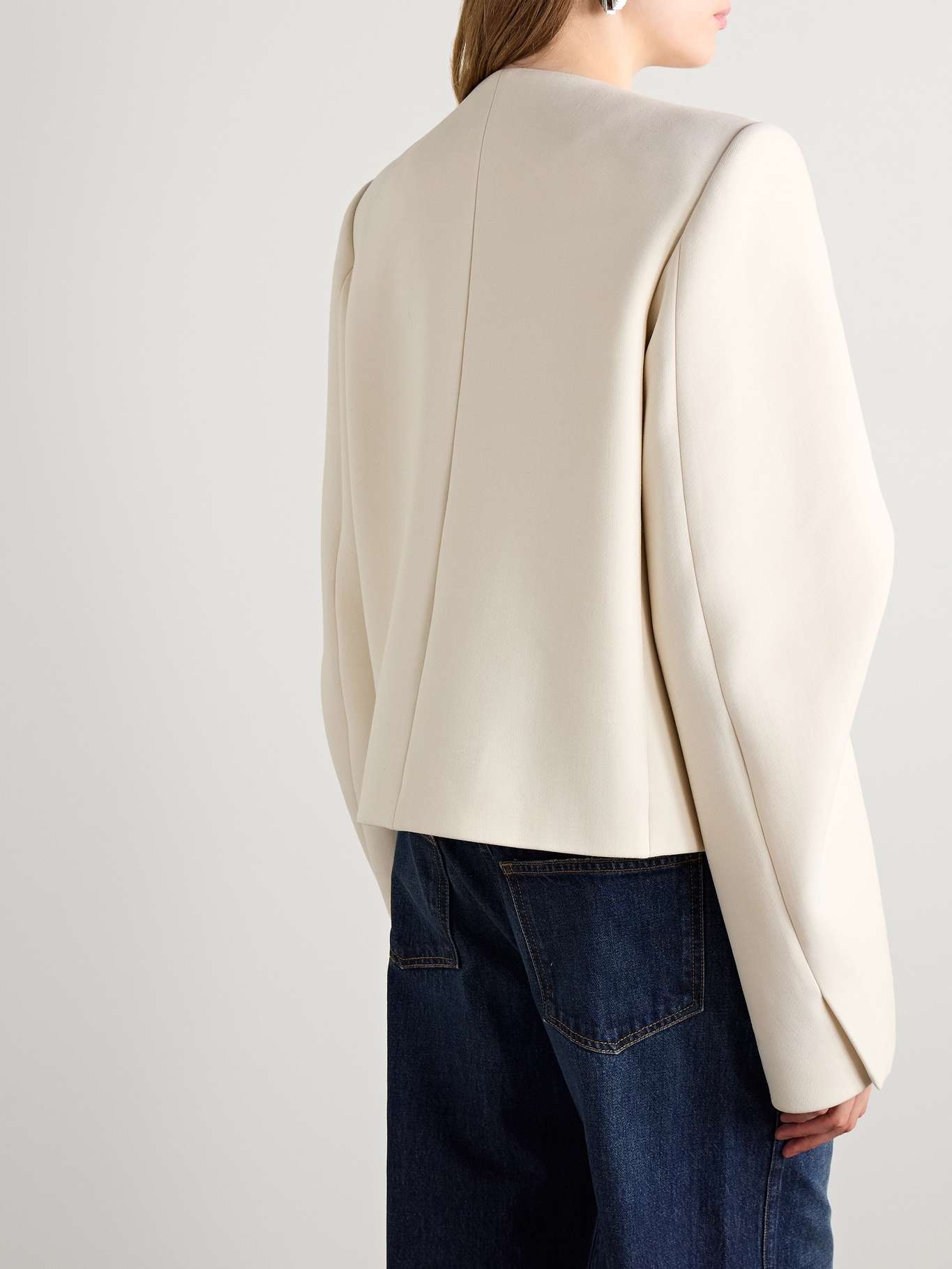 Darlman draped twill blazer Cream - 3