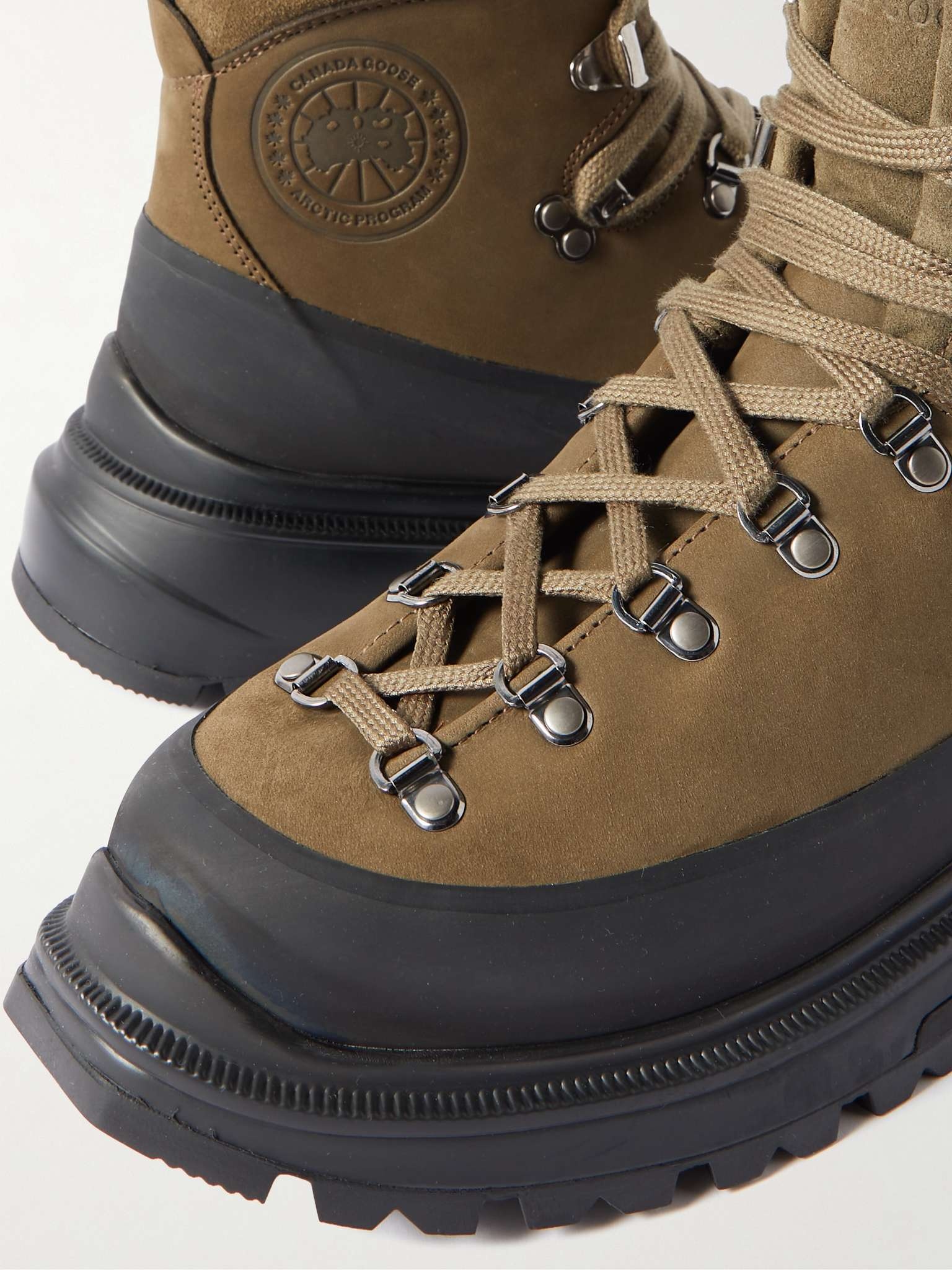 Journey Rubber and Nubuck-Trimmed Full-Grain Leather Hiking Boots - 6