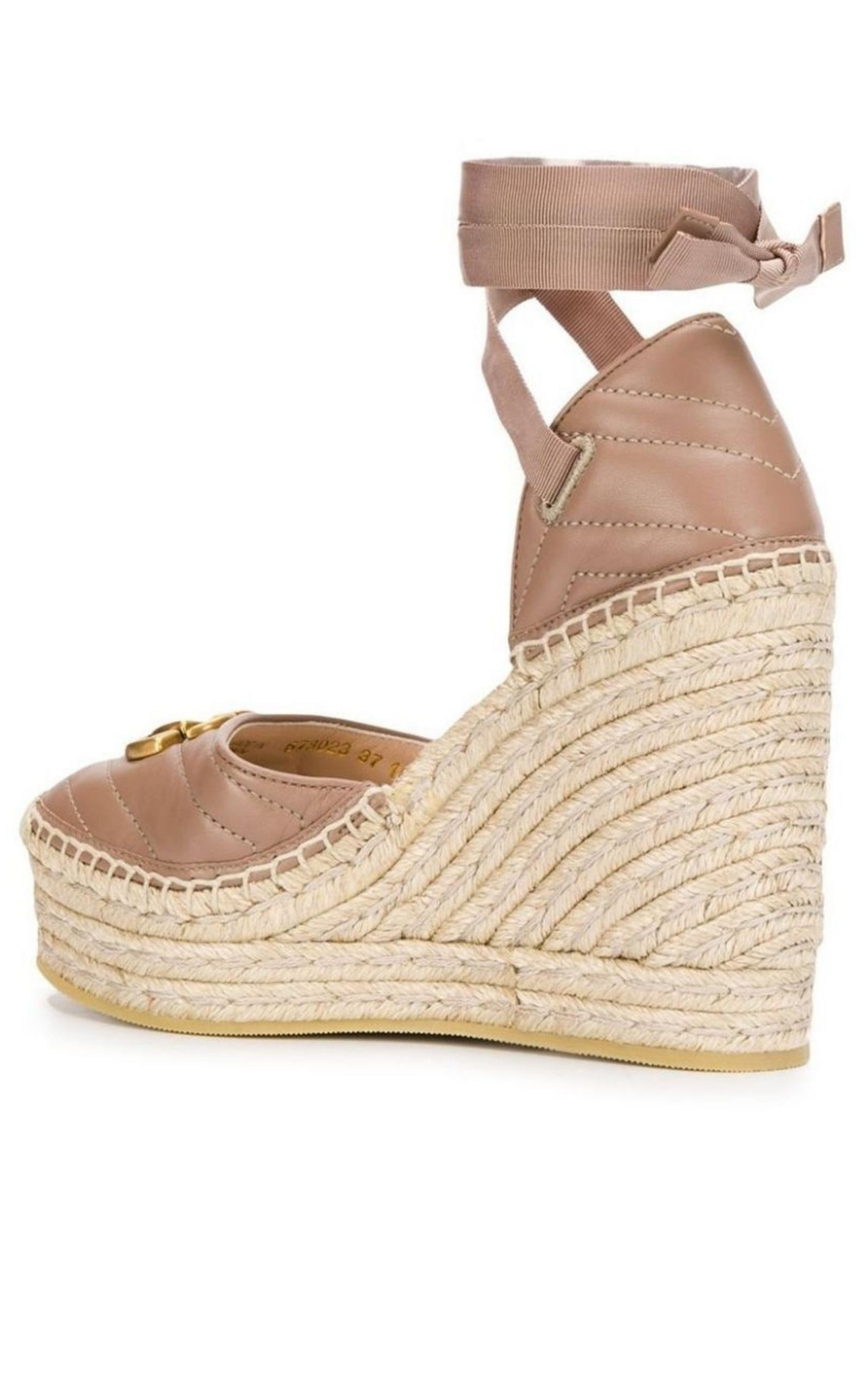 Leather Platform Espadrilles - 4