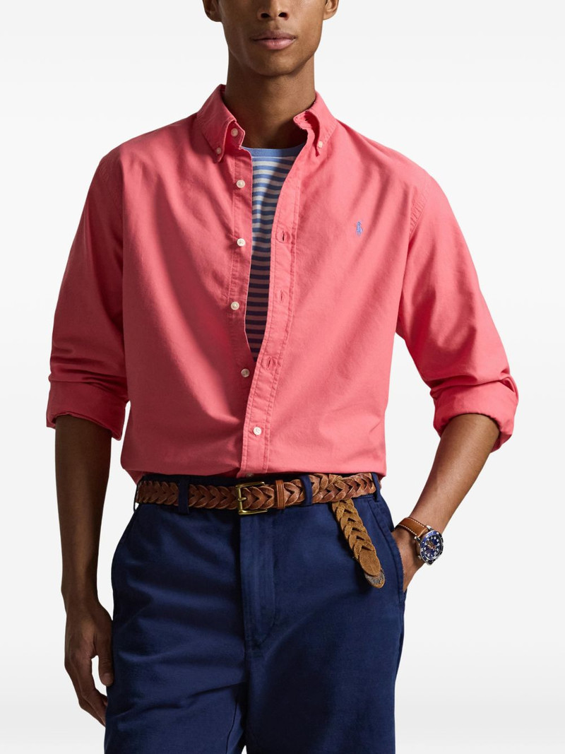 embroidered custom fit oxford shirt 3