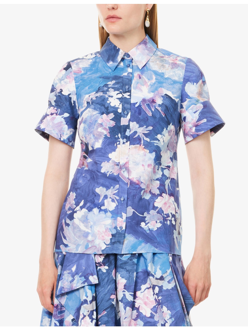 Floral Short-Sleeves Cotton-Poplin Shirt - 3