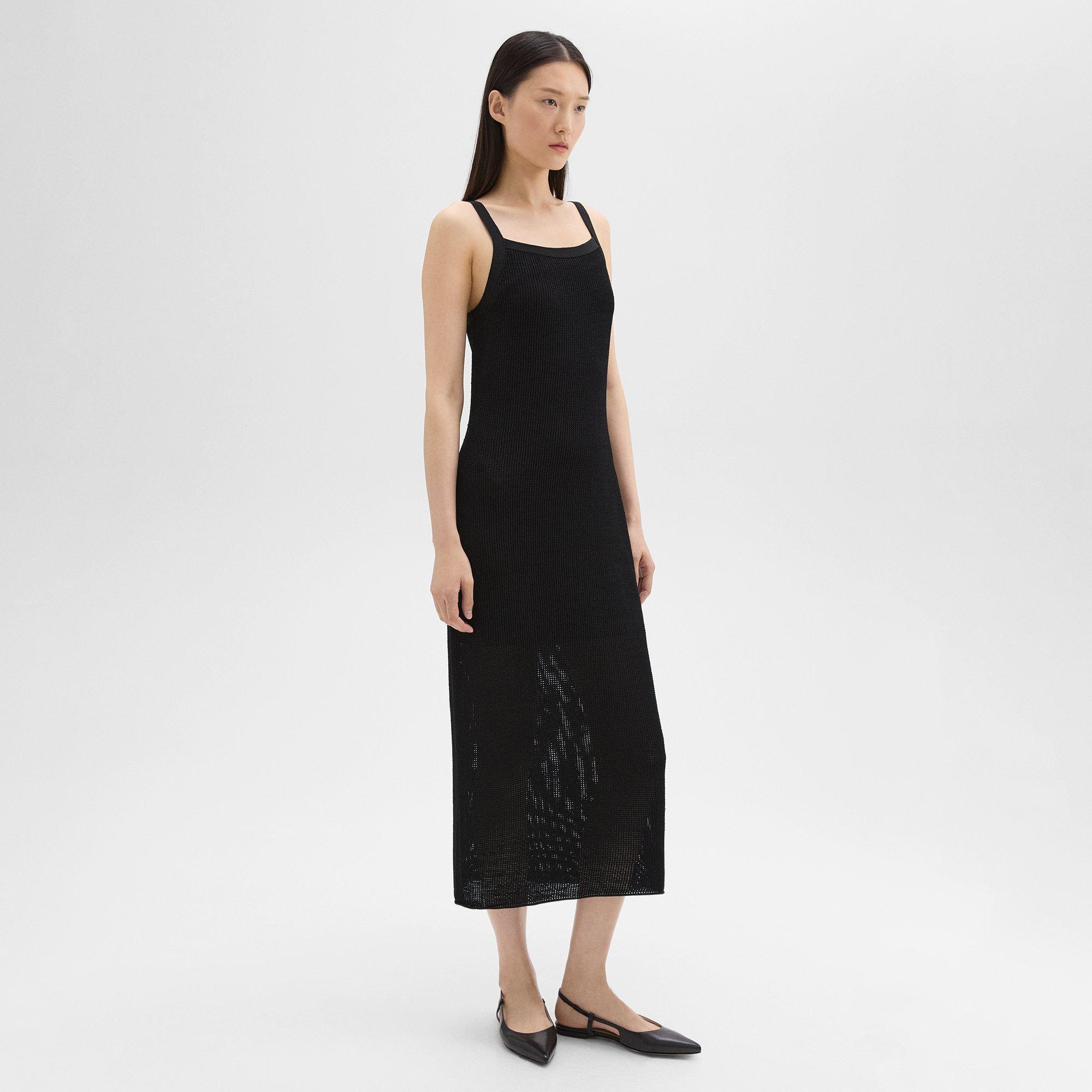 Pointelle Midi Dress in Crepe Knit - 3