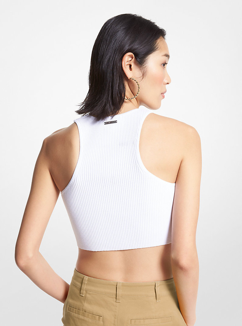 MICHAEL KORS Ribbed Recycled Viscose Blend Cropped Tank Top outlook