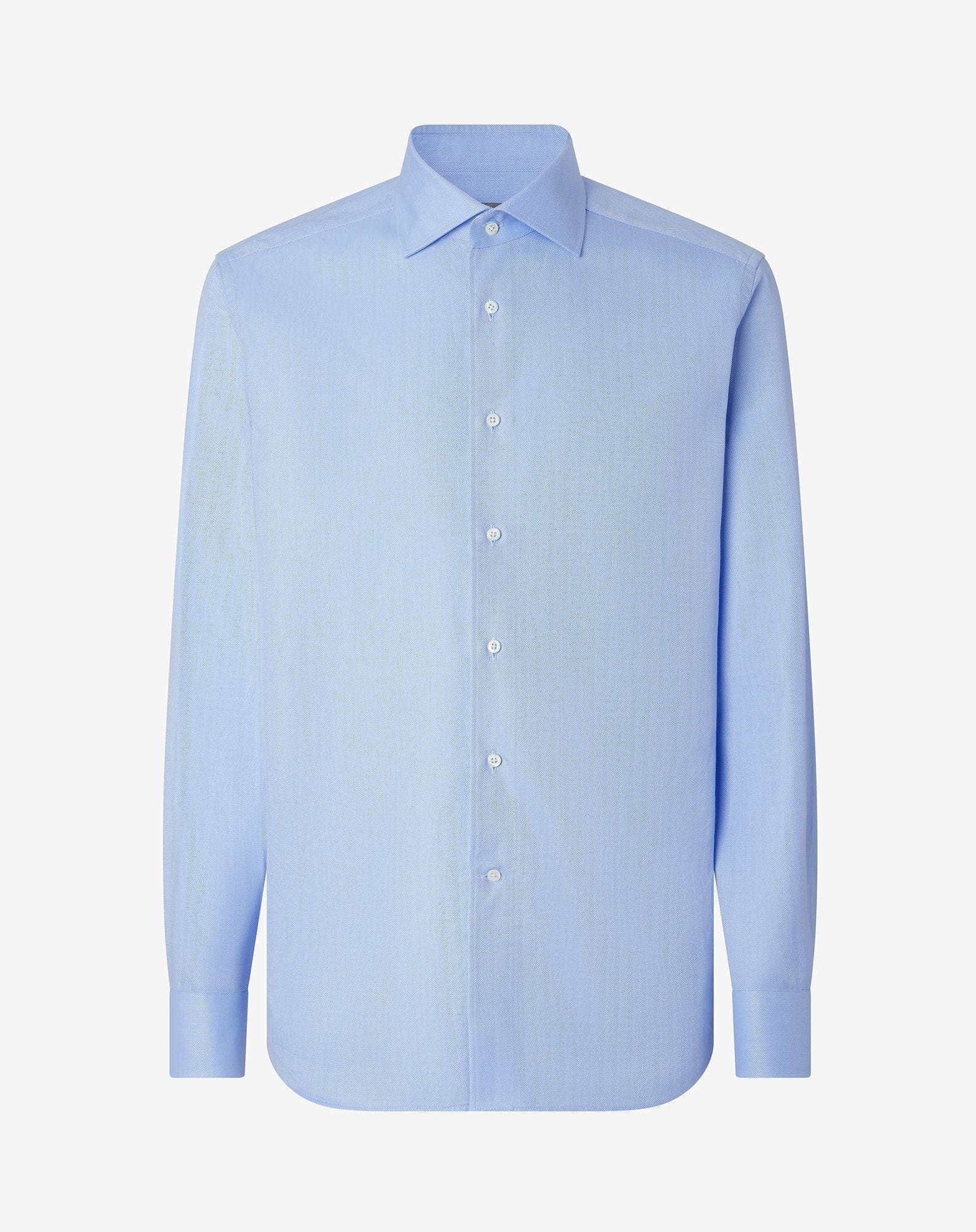 Light blue textured cotton shirt - 1