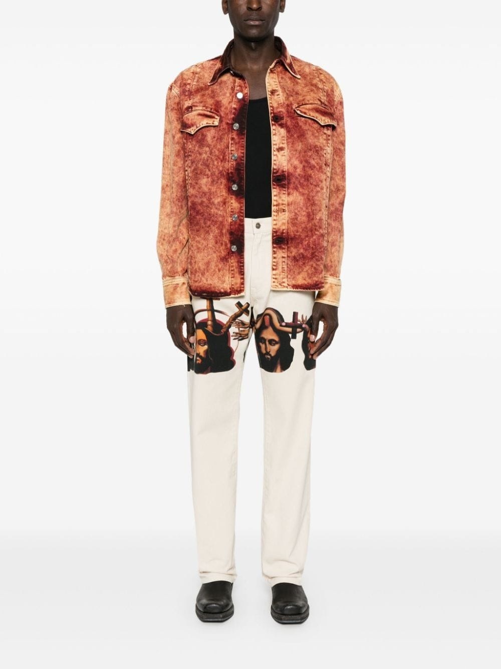 graphic-print baggy jeans - 2