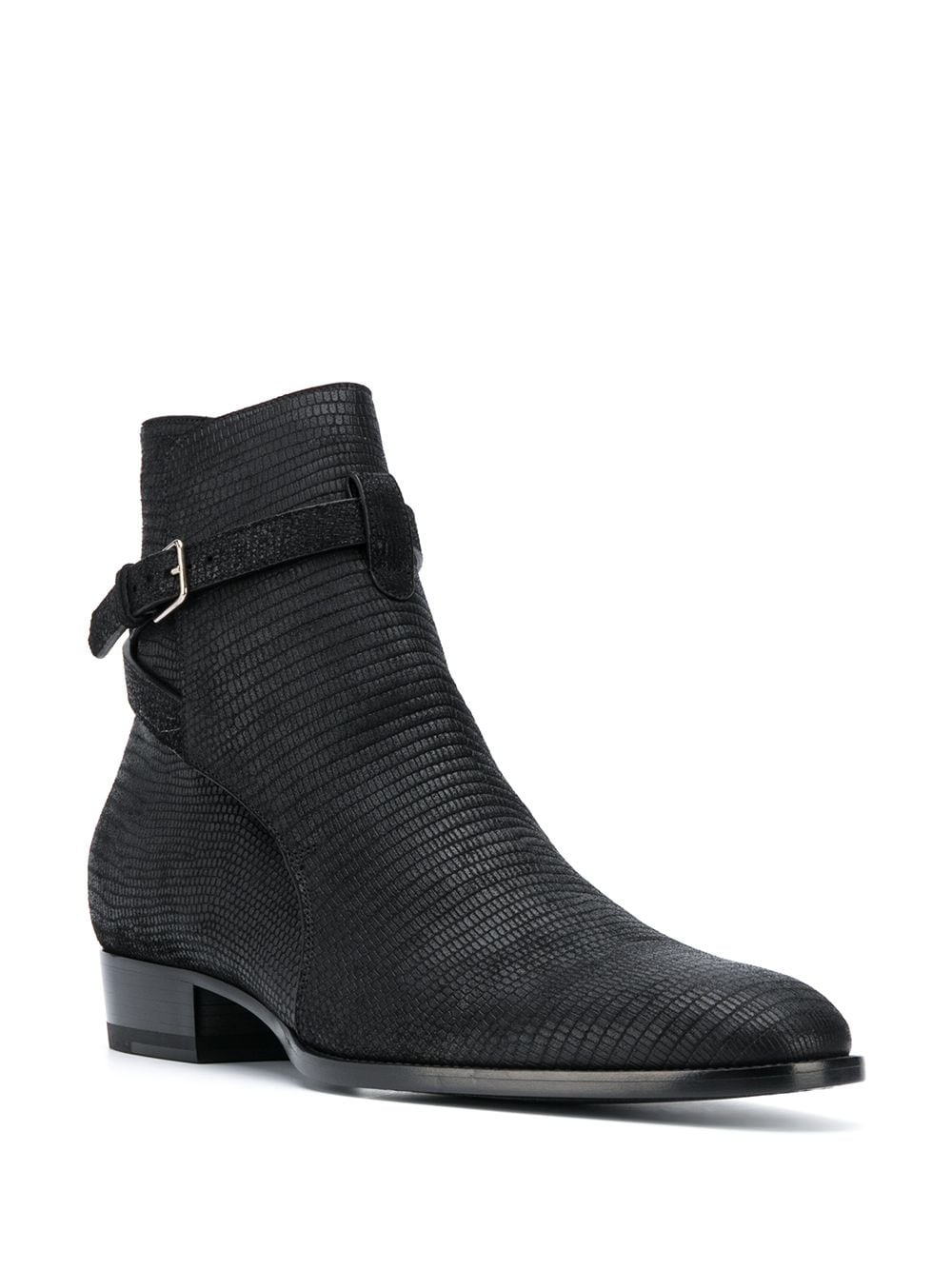 reptile effect leather ankle boots - 2