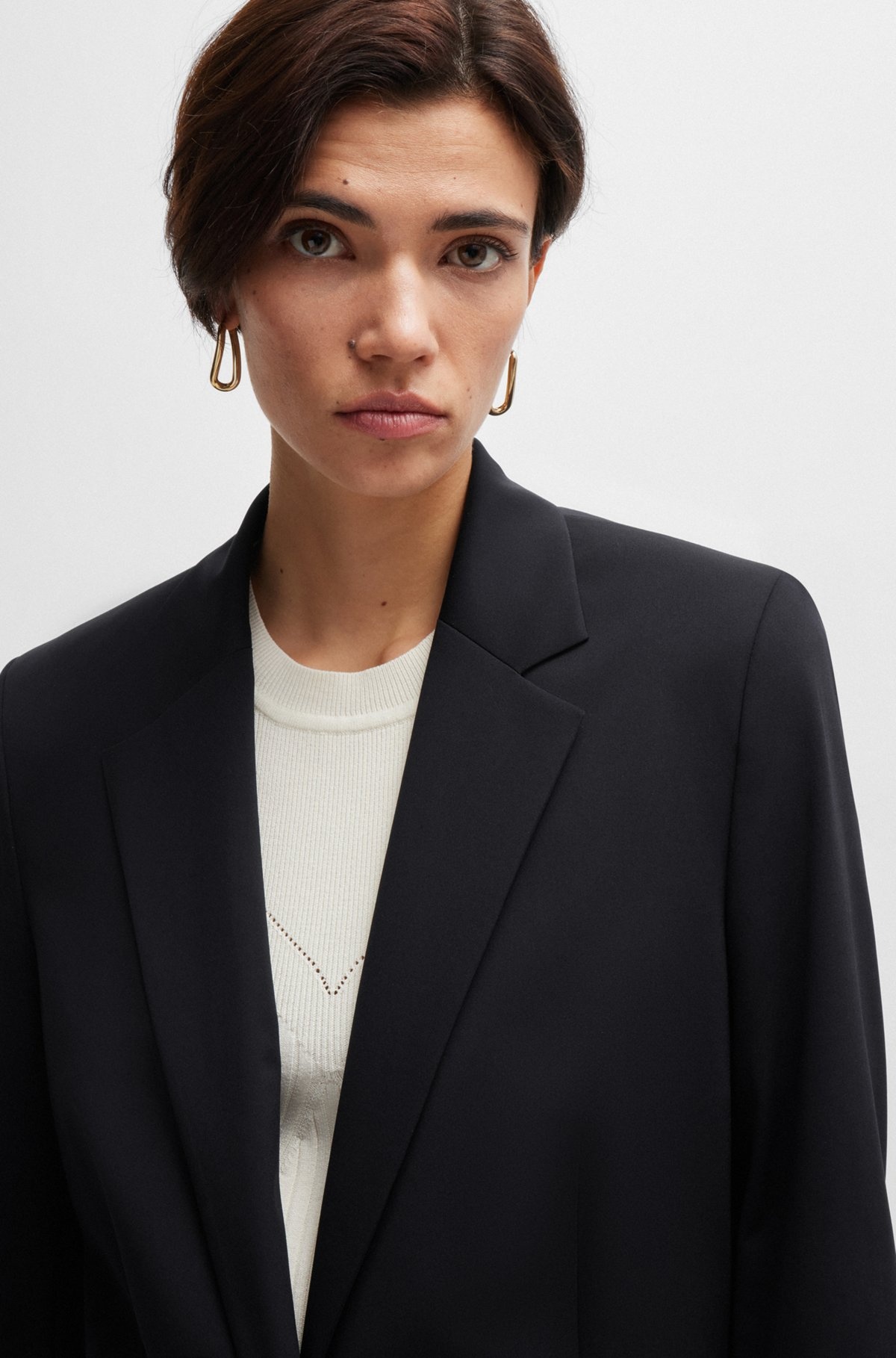 RELAXED-FIT JACKET IN CREASE-RESISTANT STRETCH JERSEY - 5