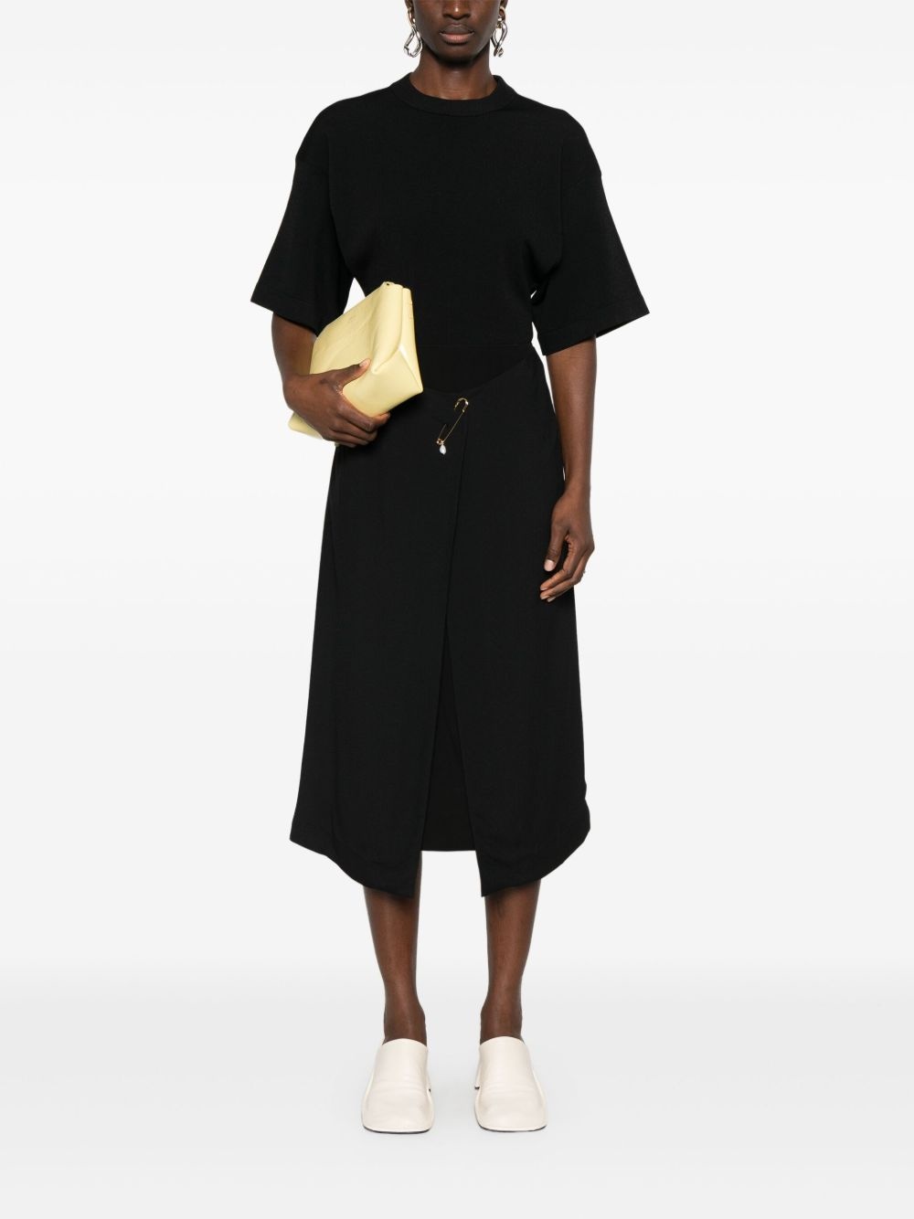 safety pin-detail midi skirt - 2