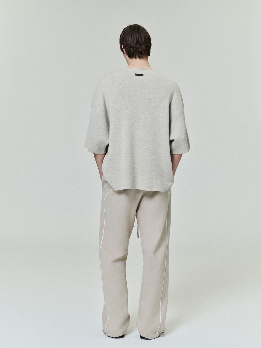 Relaxed Fleece Sweatpant With Piping - 4