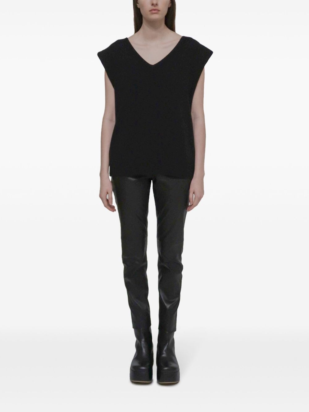 V-neck knitted vest - 2
