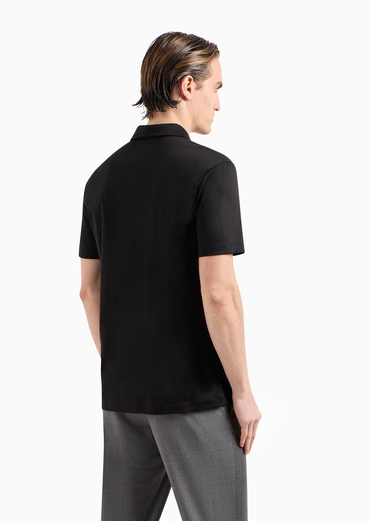 Short-sleeved polo shirt in cotton interlock - 3