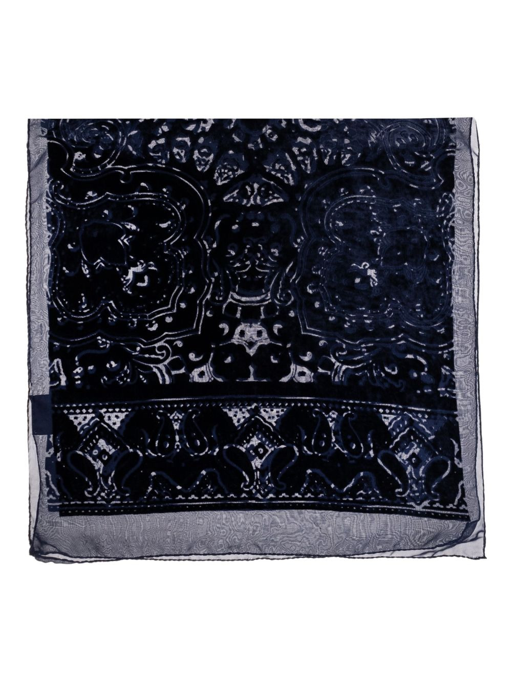 paisley-pattern velvet scarf - 1