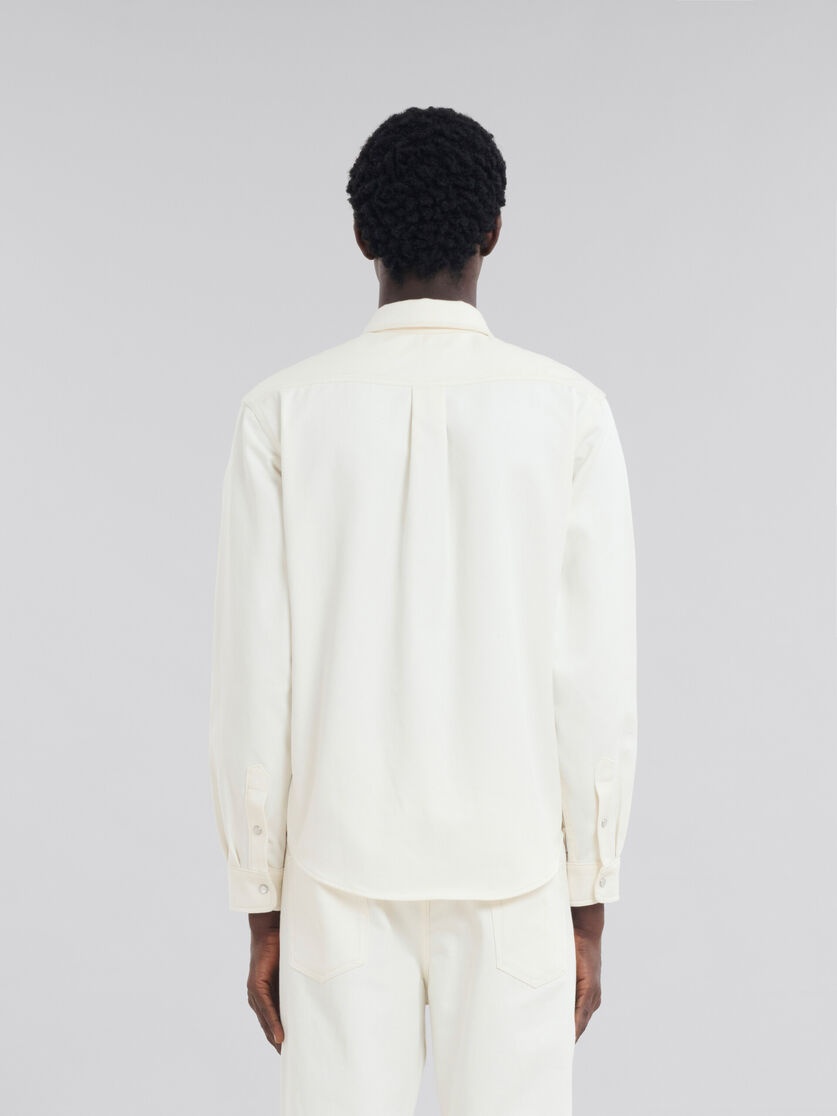 WHITE DRILL SHIRT WITH MARNI MENDING - 3