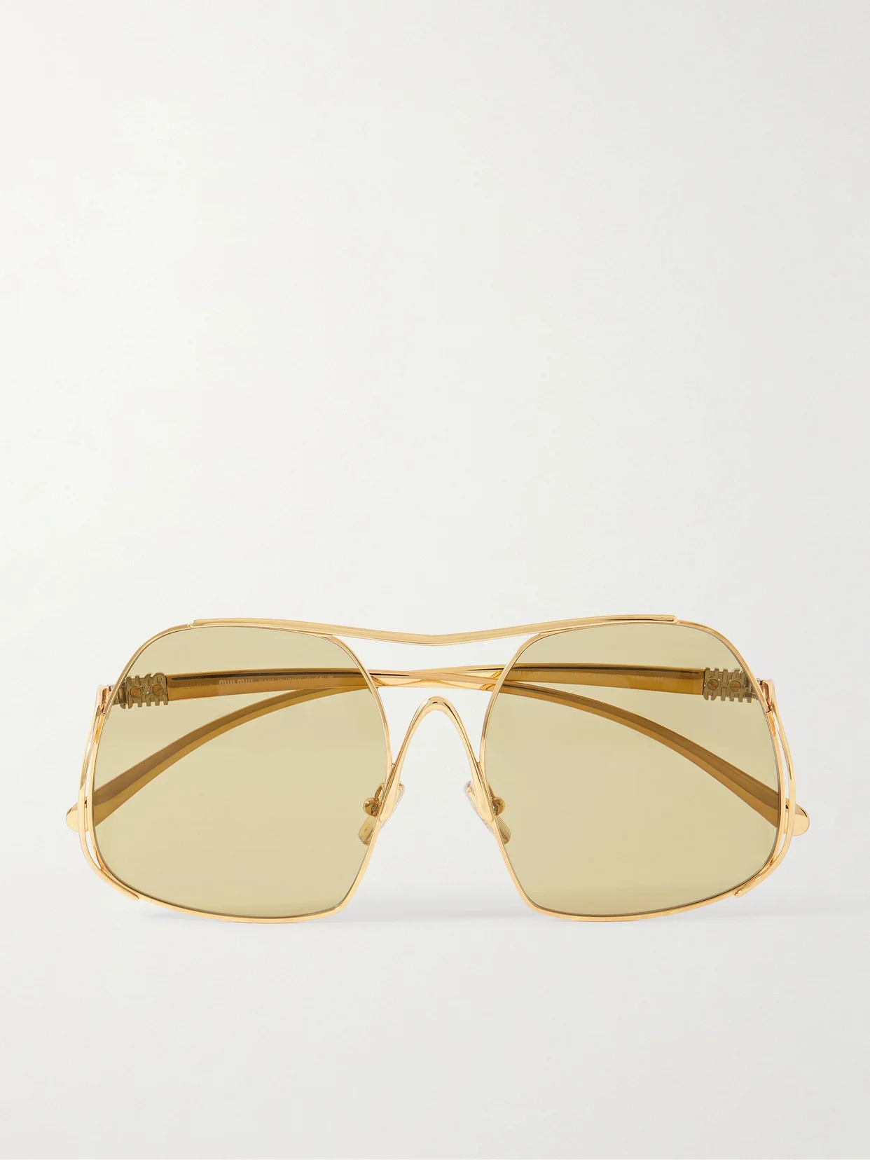 Square-frame Gold-tone Sunglasses - 1