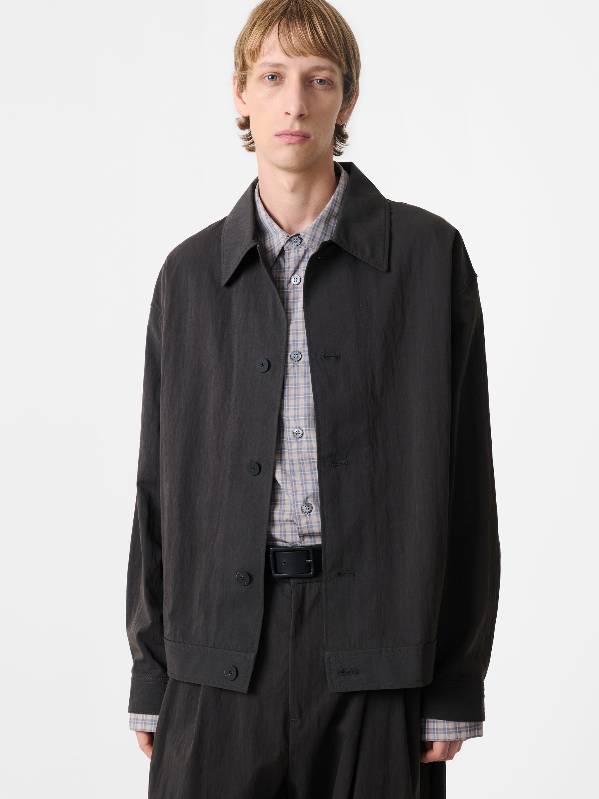 Studio Nicholson - Ridger Leather Coat in Black – gravitypope