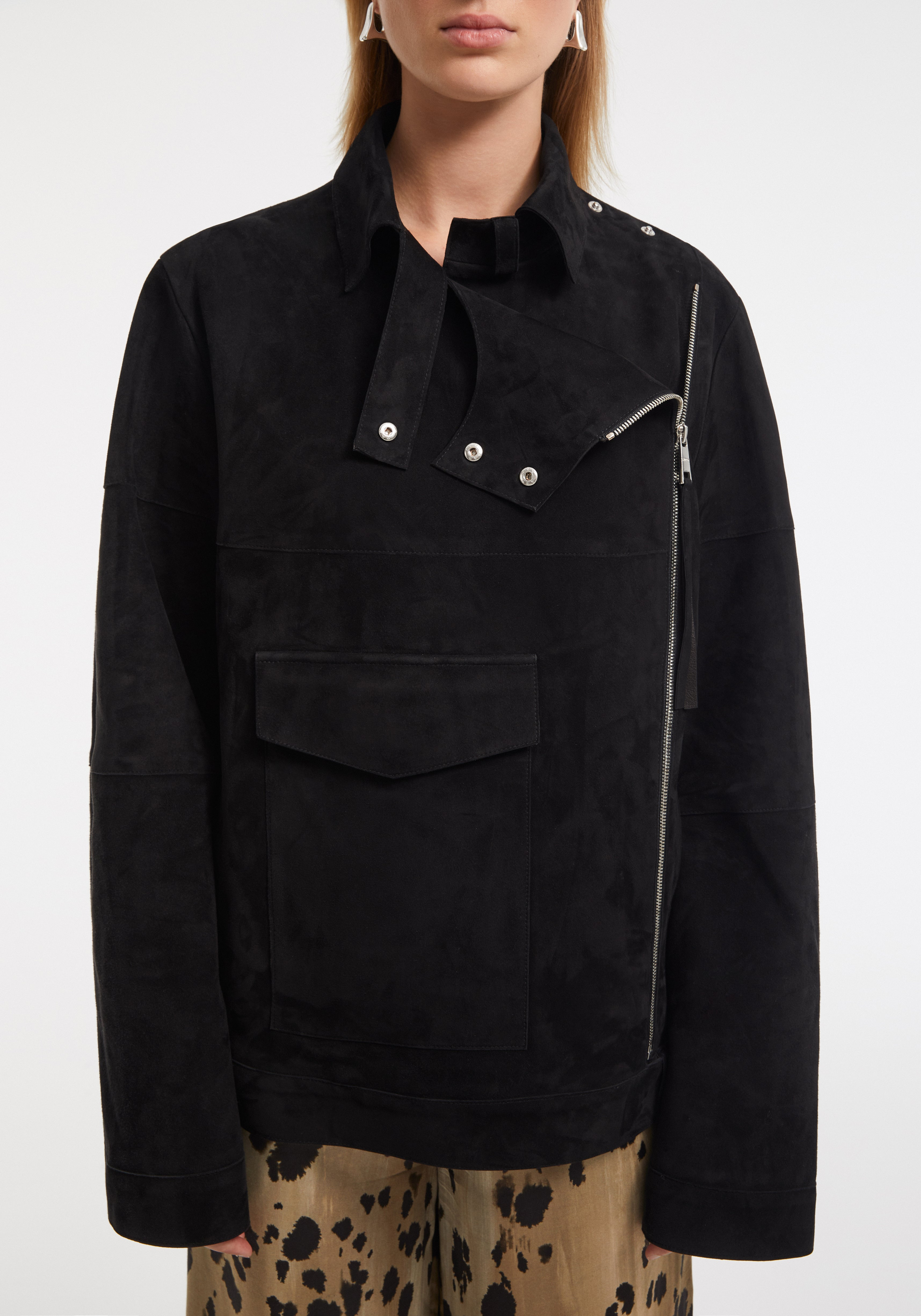 CECILE
Asymmetrical zip suede jacket - 2