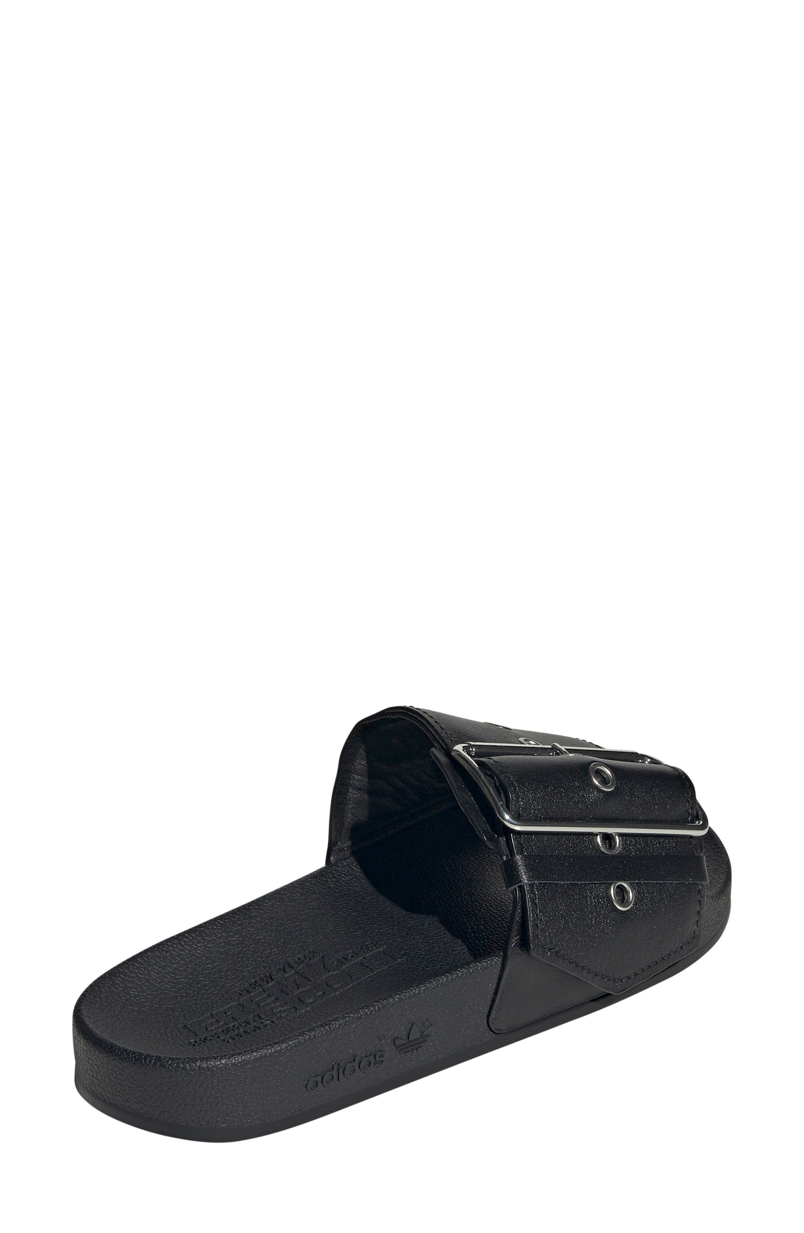 adidas Adilette Comfort Slide Sandal in Black/Black/Silver Metallic at Nordstrom - 2