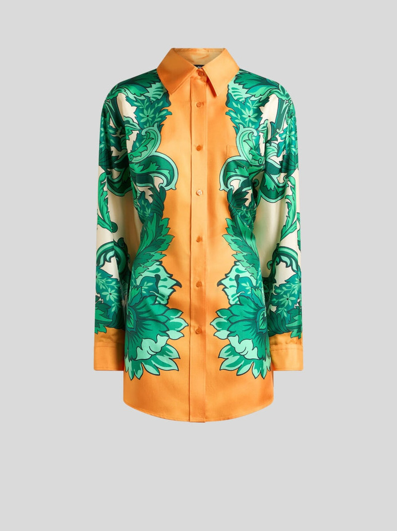 SHIRT WITH SCARF-STYLE FLORAL PRINT AND REAR KNOT - 1