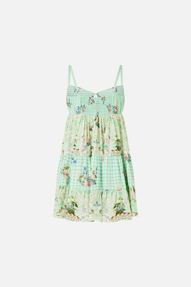 GATHERED BUST TIERED MINI DRESS 6