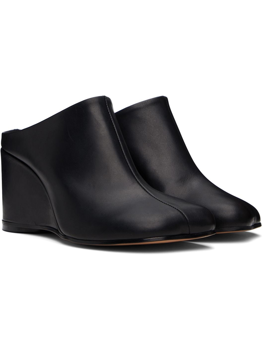 Black Anatomic Slipper Mules - 4