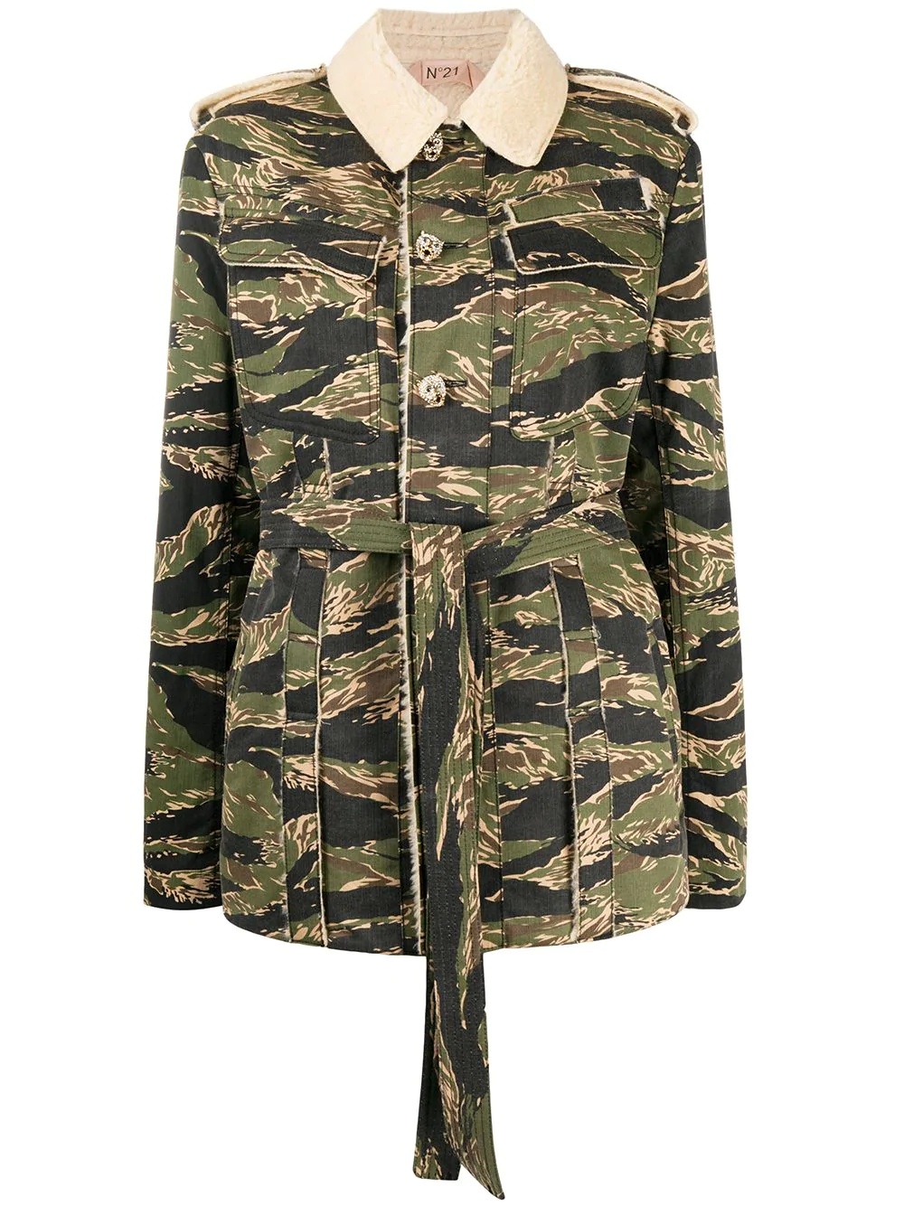 camouflage-print buttoned jacket - 1