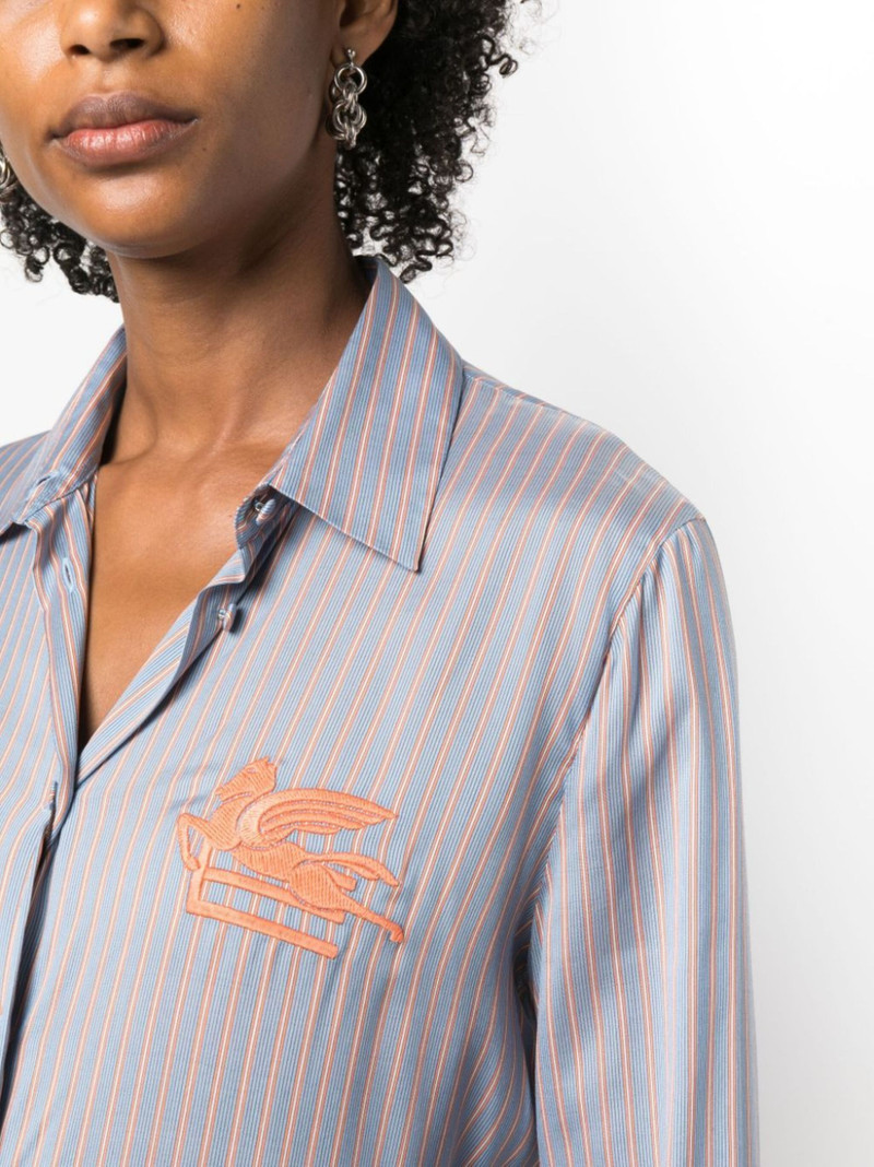 logo-embroidered silk shirt 5