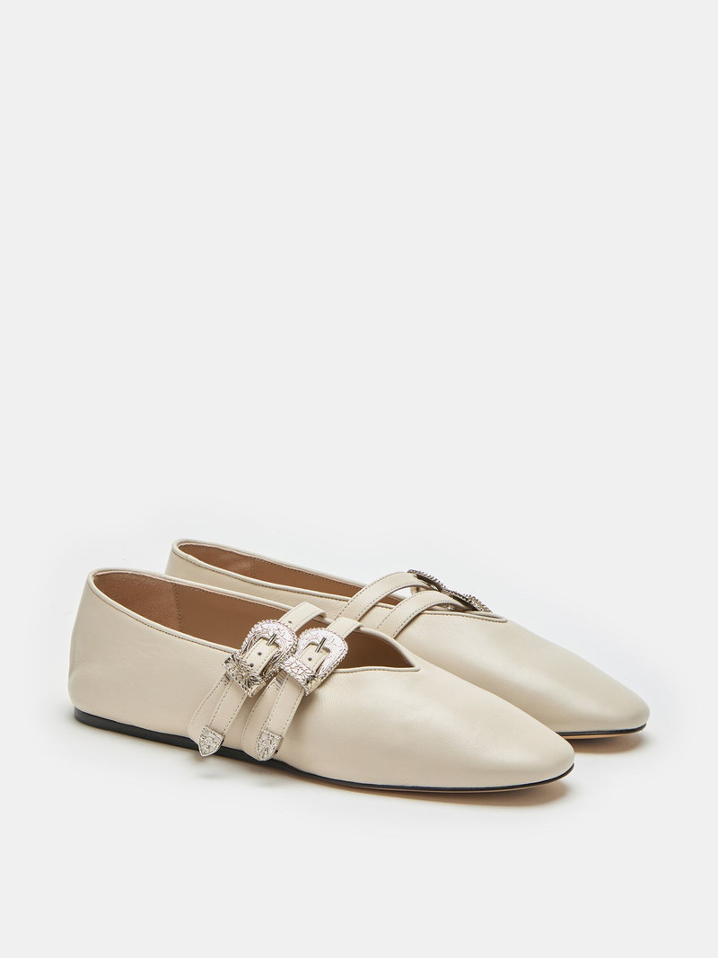 LE MONDE BÉRYL Claudia Slipper / Ecru Leather outlook